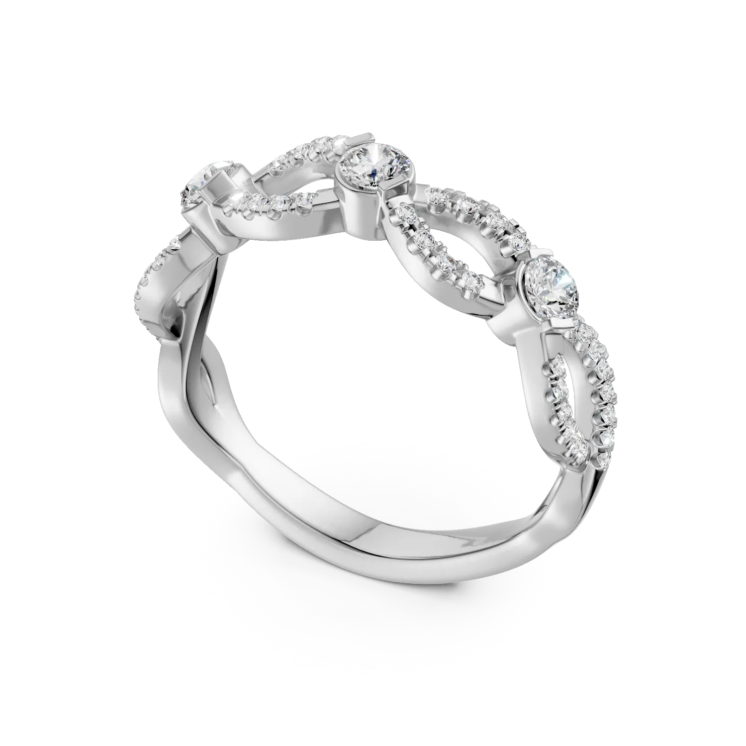 White gold Daisy ring with 0.46ct lab grown diamonds