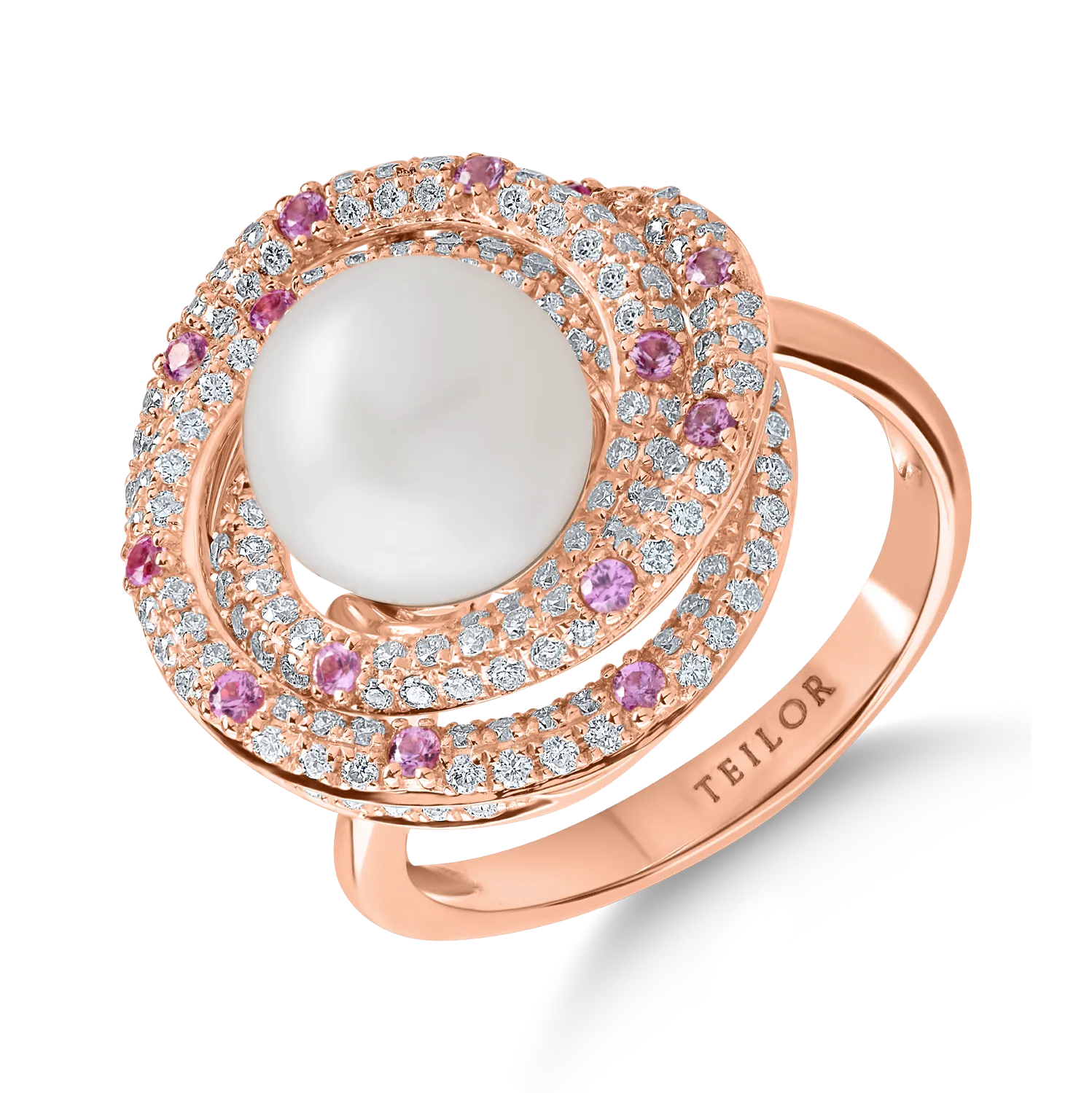 Rose gold ring with 5.6ct precious and semi-precious stones