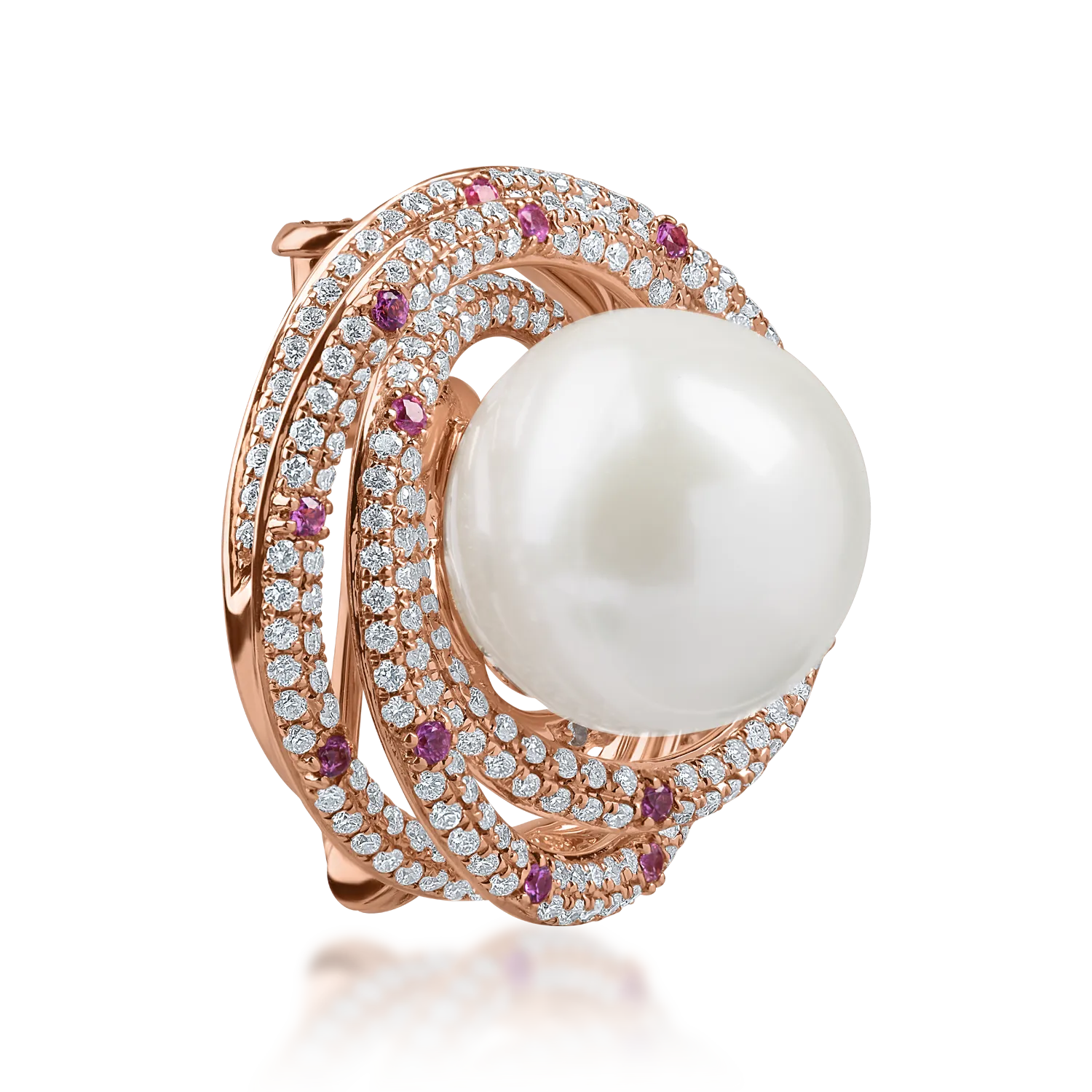 Rose gold brooch with 15.05ct precious and semi-precious stones