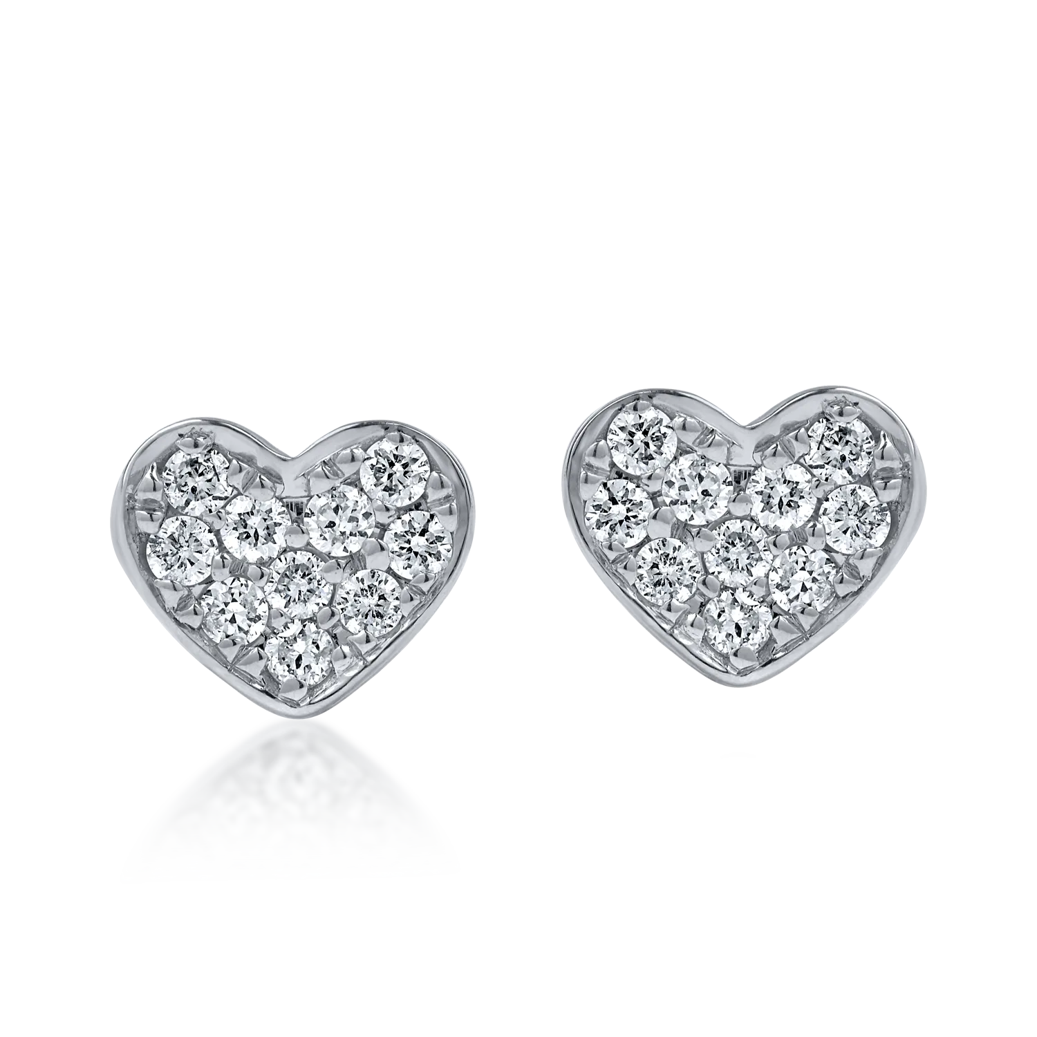 White gold heart earrings with 0.22ct diamonds