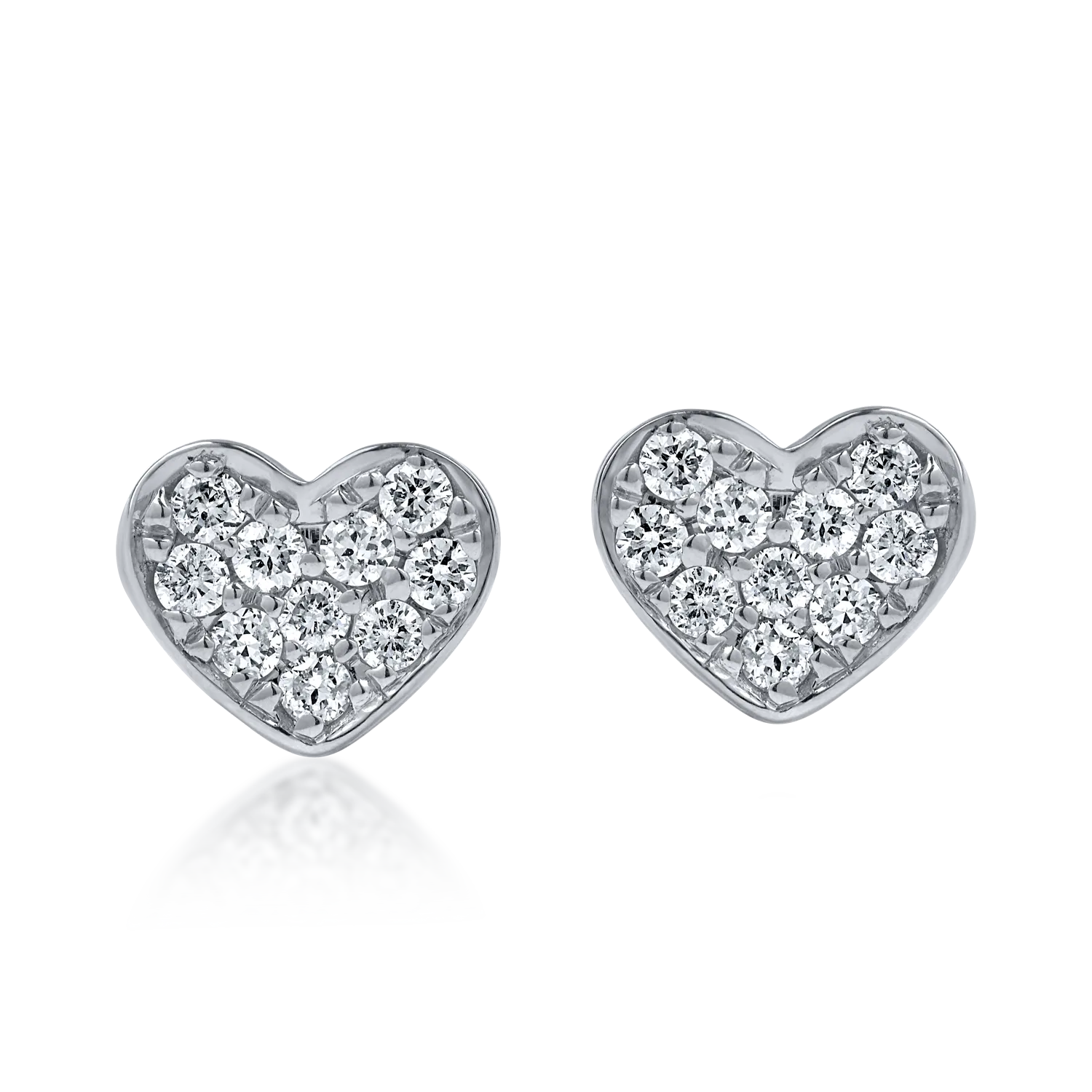 White gold heart earrings with 0.2ct diamonds-171223