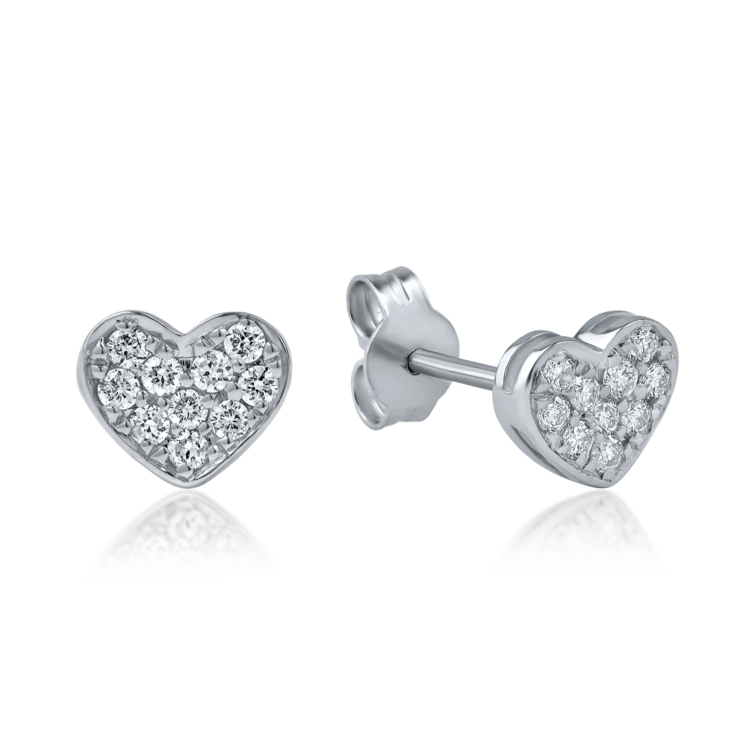 White gold heart earrings with 0.2ct diamonds