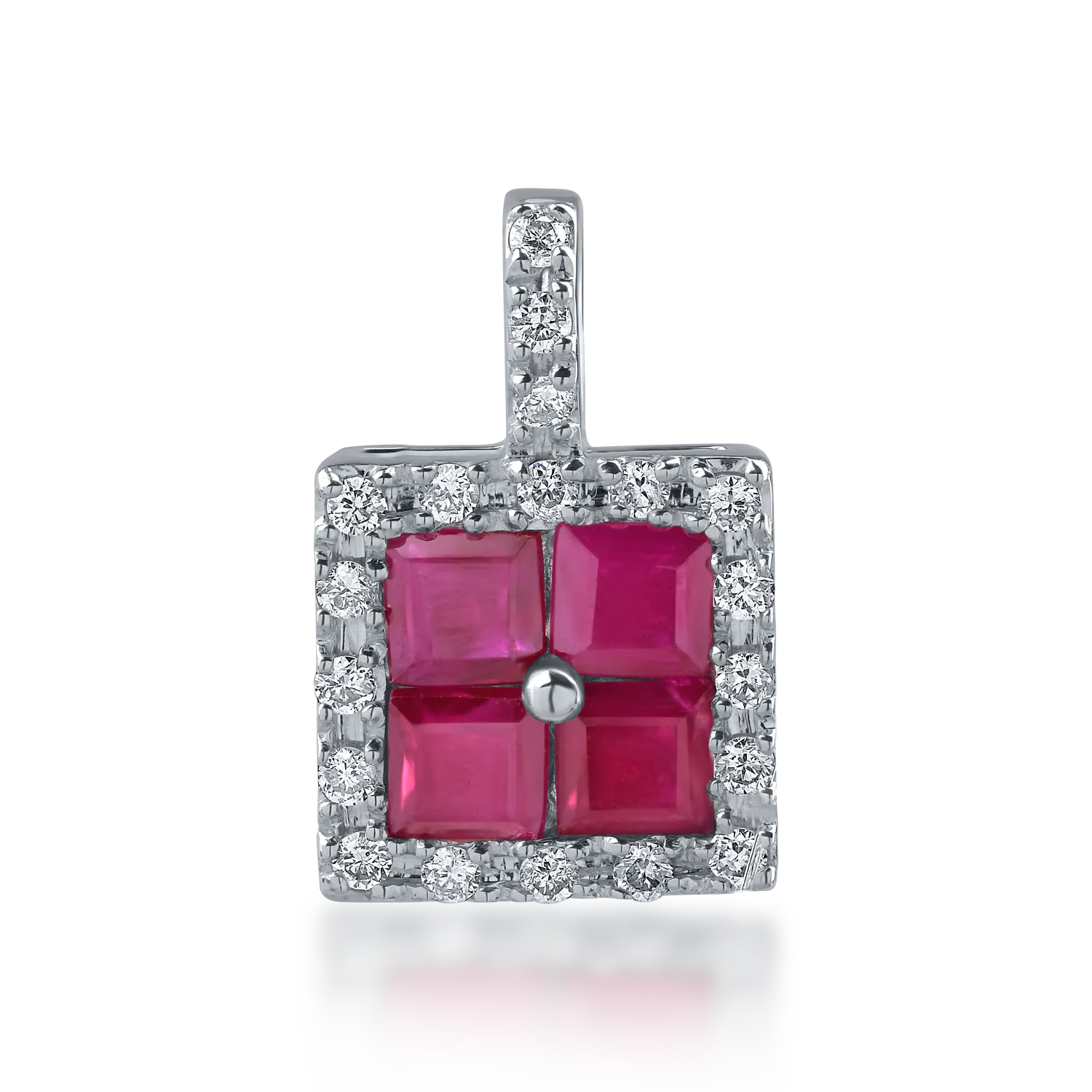 White gold pendant with 0.71ct rubies and 0.12ct diamonds