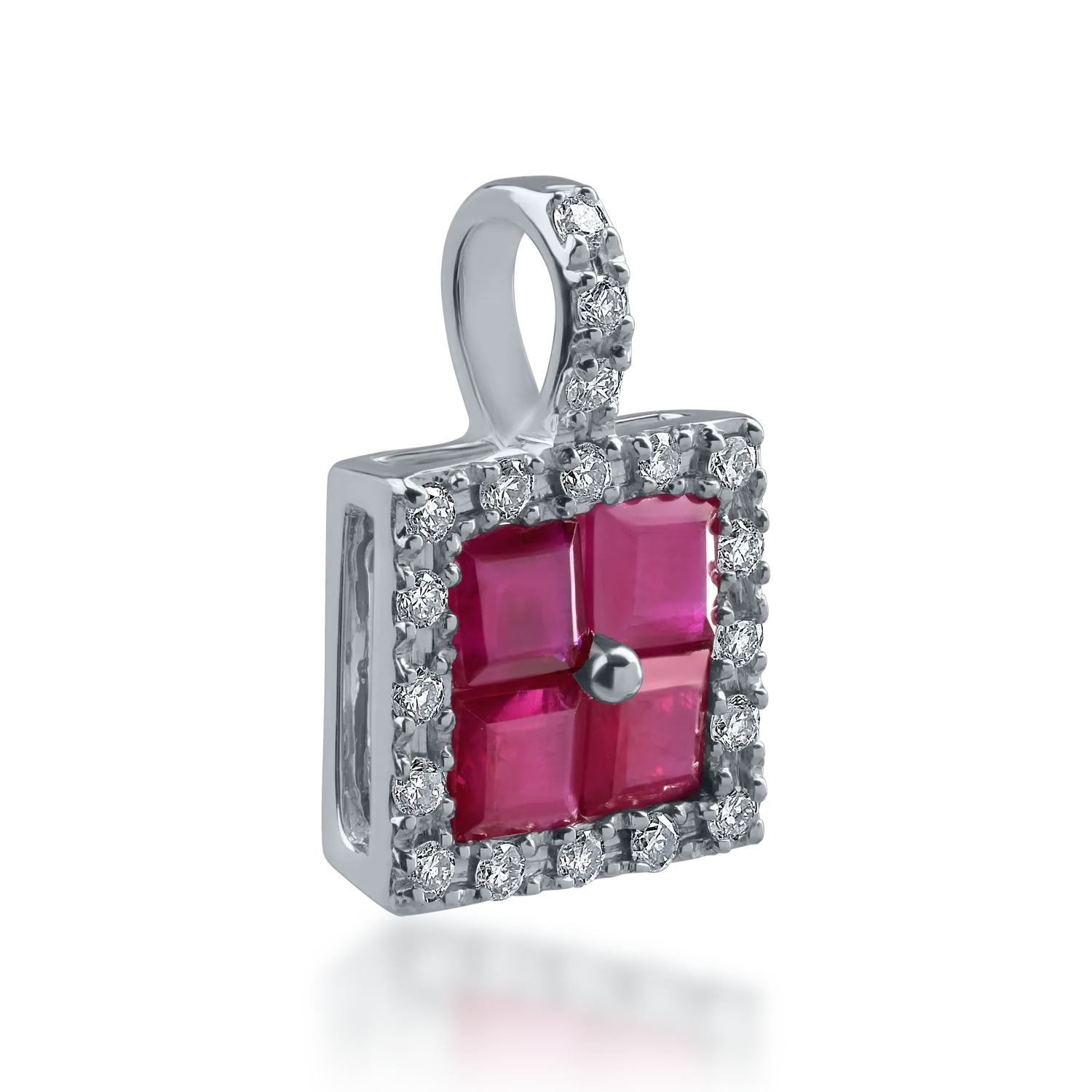 White gold pendant with 0.71ct rubies and 0.12ct diamonds