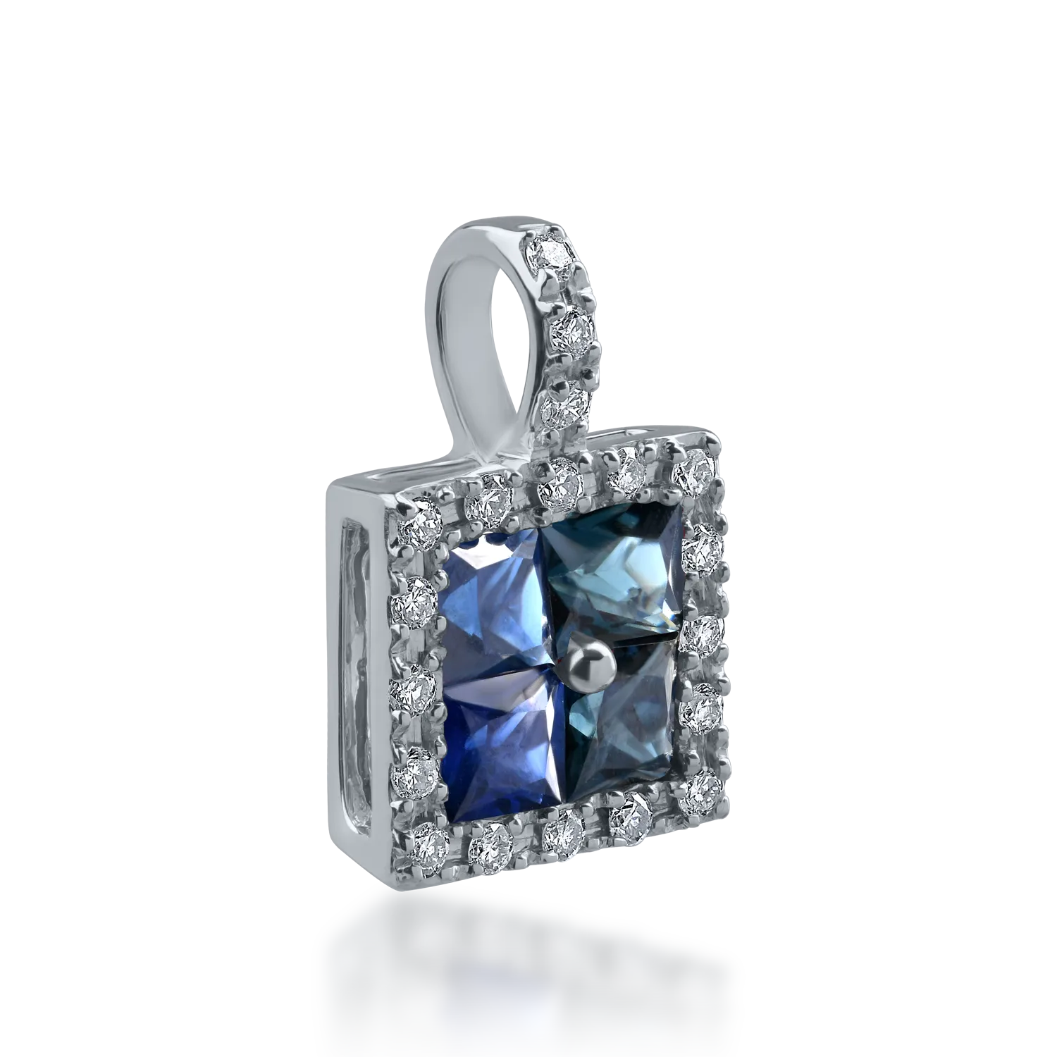 White gold pendant with 0.82ct sapphires and 0.12ct diamonds