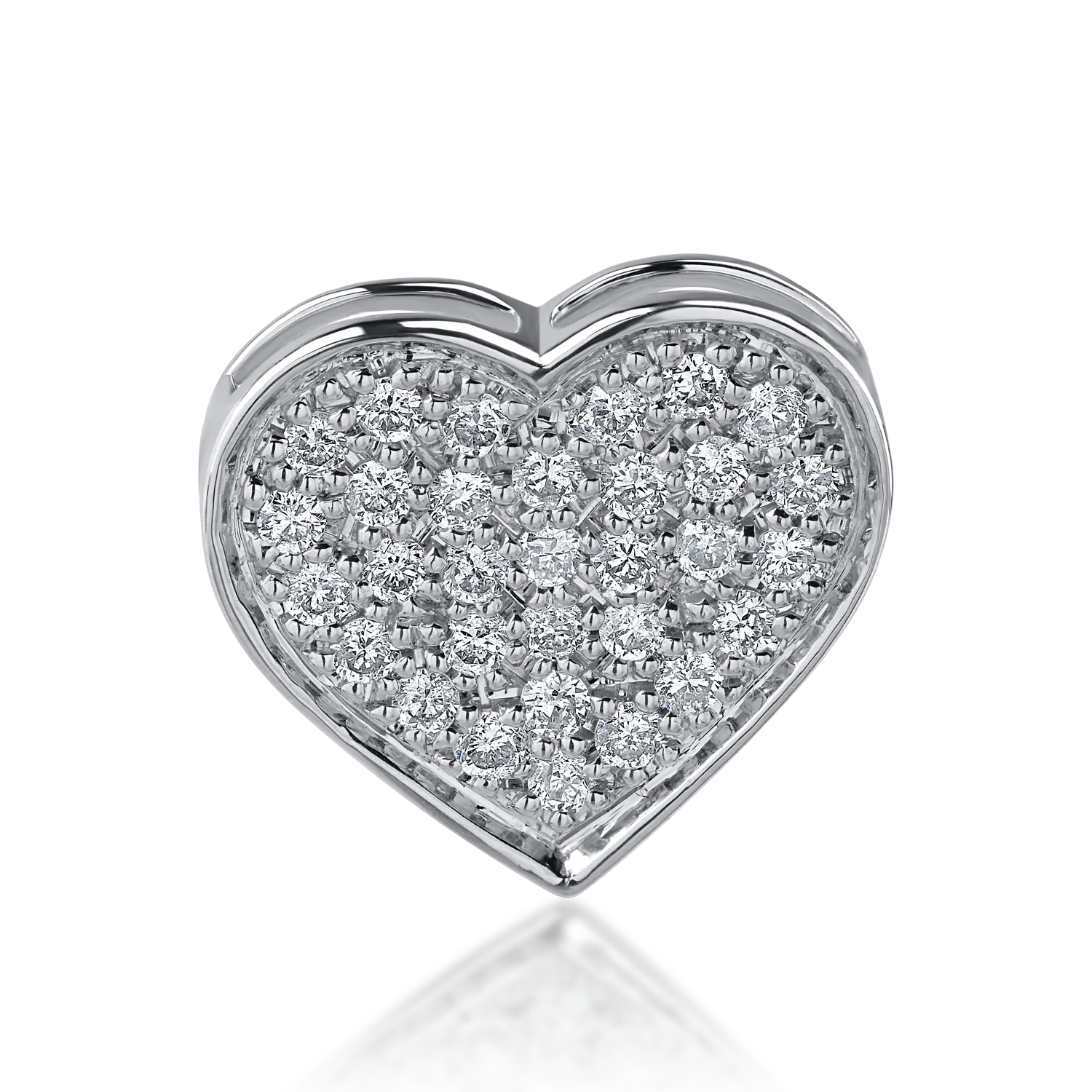 Pandantiv inima din aur alb cu diamante de 0.33ct