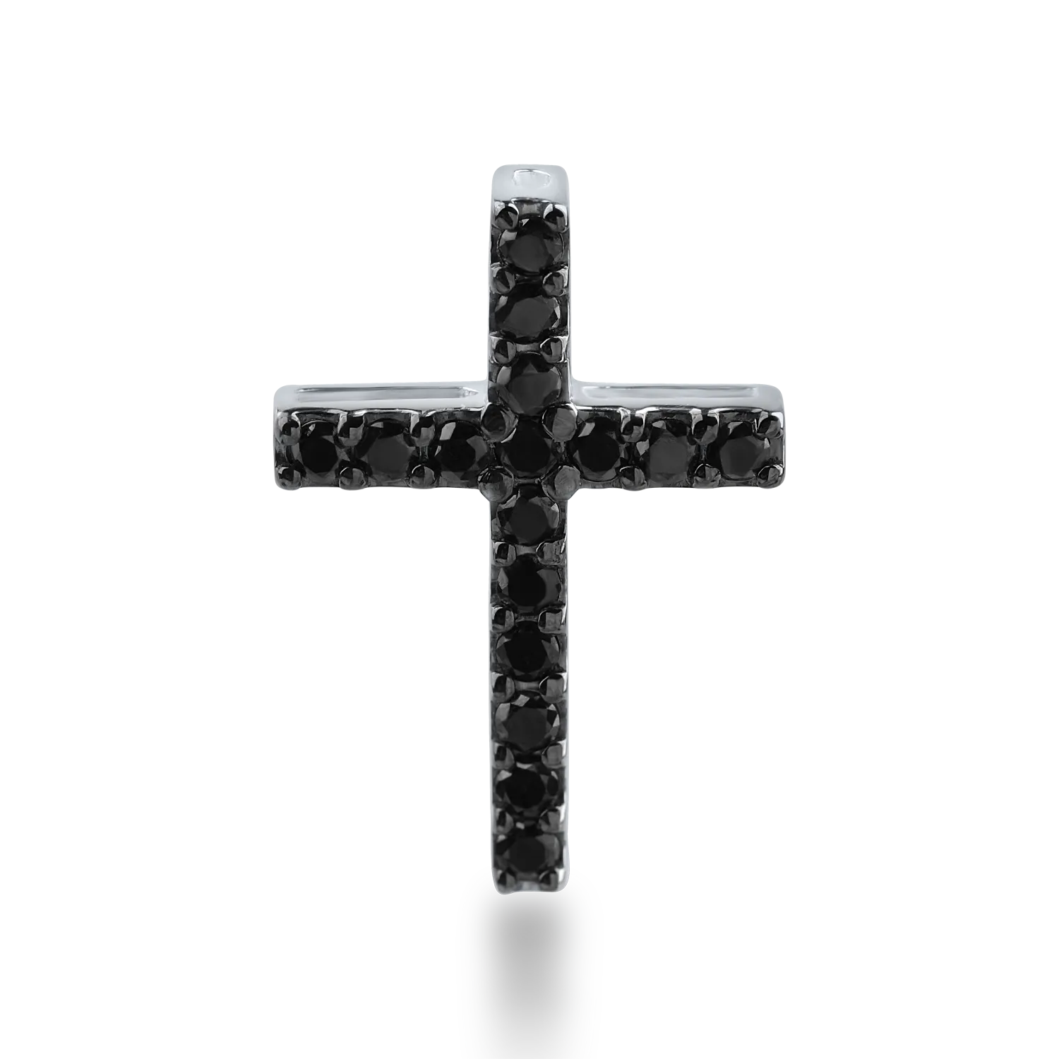 White gold cross pendant with 0.33ct black diamonds