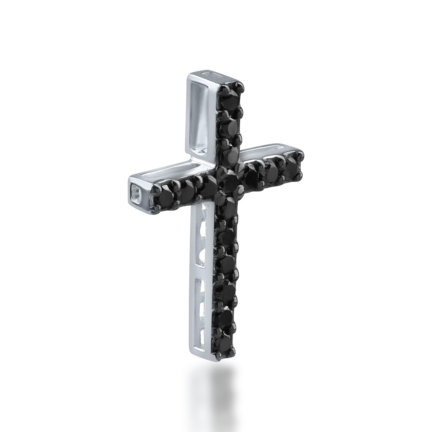 White gold cross pendant with 0.33ct black diamonds