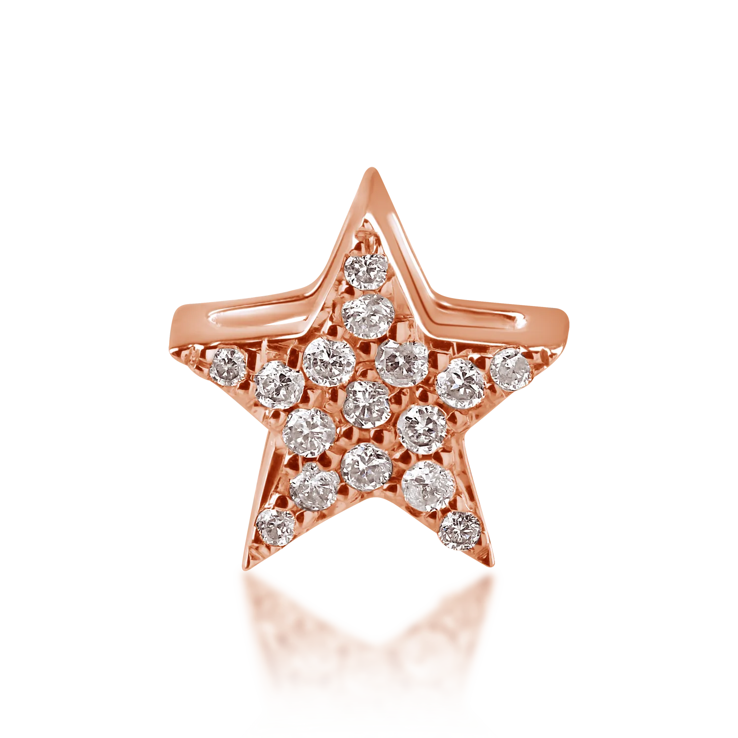 Rose gold star pendant with 0.07ct diamonds