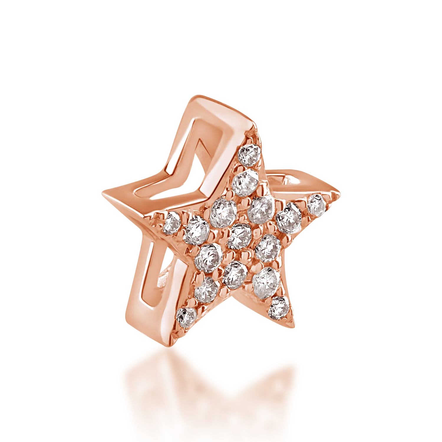 Rose gold star pendant with 0.07ct diamonds