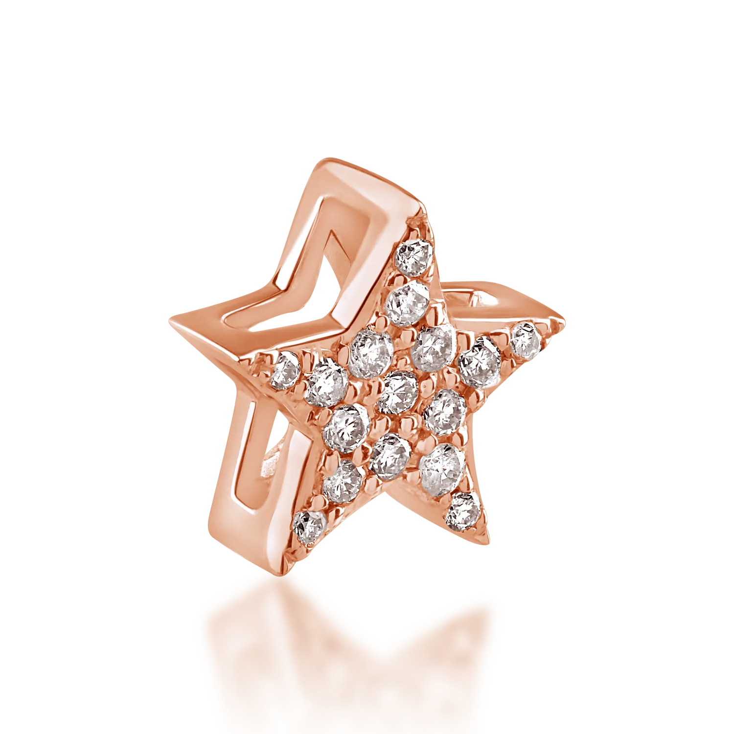Pandantiv steluta din aur roz cu diamante de 0.07ct
