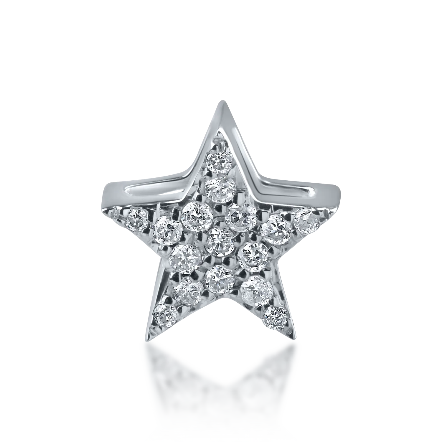 Медальон звезда от бяло злато с 0.07кт диаманти