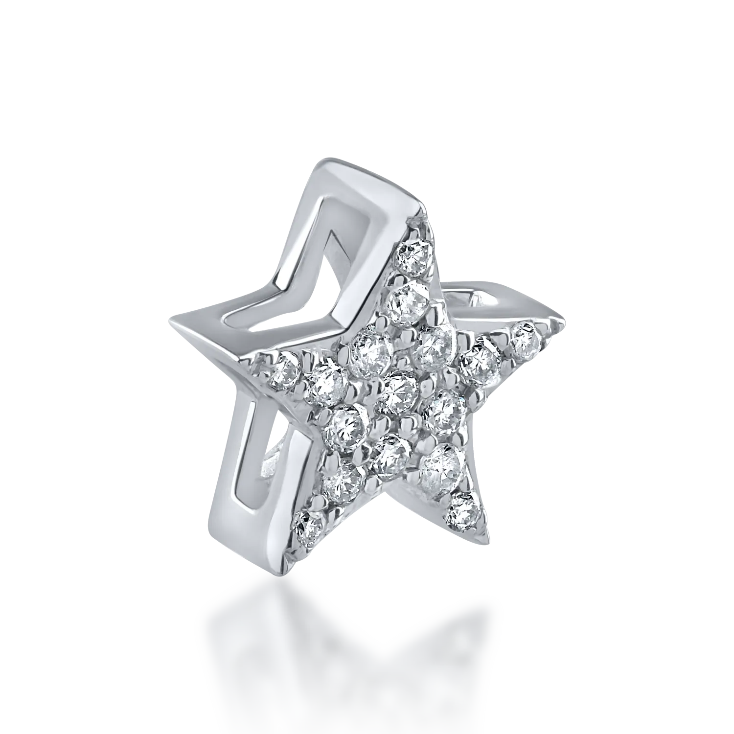 Pandantiv steluta din aur alb cu diamante de 0.07ct
