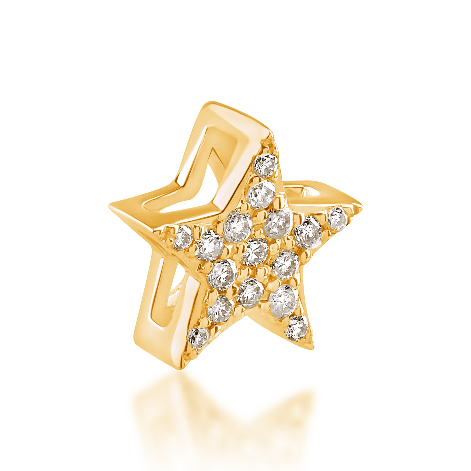 Pandantiv steluta din aur galben cu diamante de 0.07ct