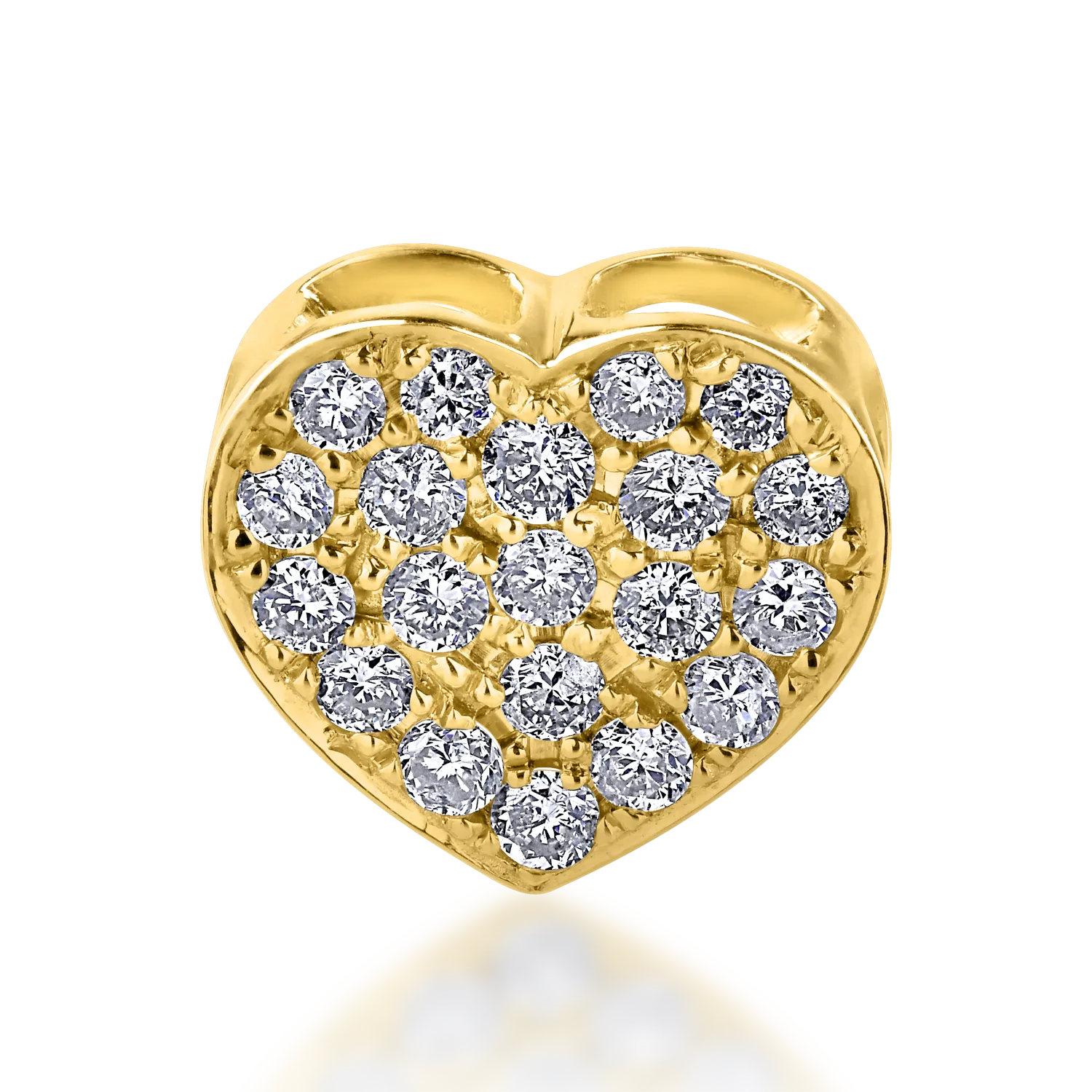 Sárga arany szívű medál 0.22ct gyémántokkal