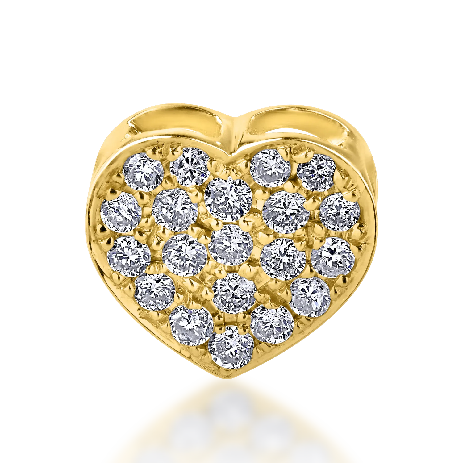 Yellow gold heart pendant with 0.22ct diamonds