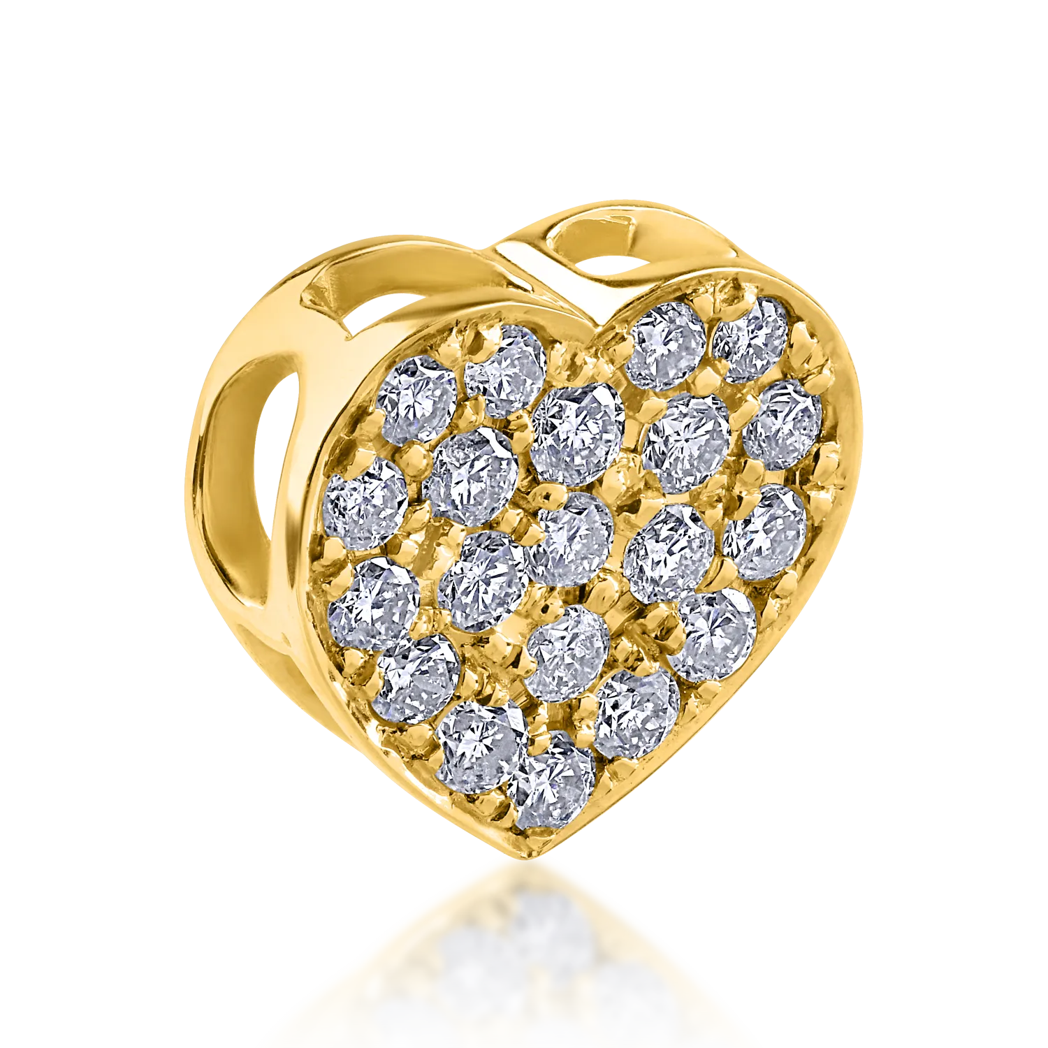 Висулка сърце от жълто злато с диаманти 0.22кт