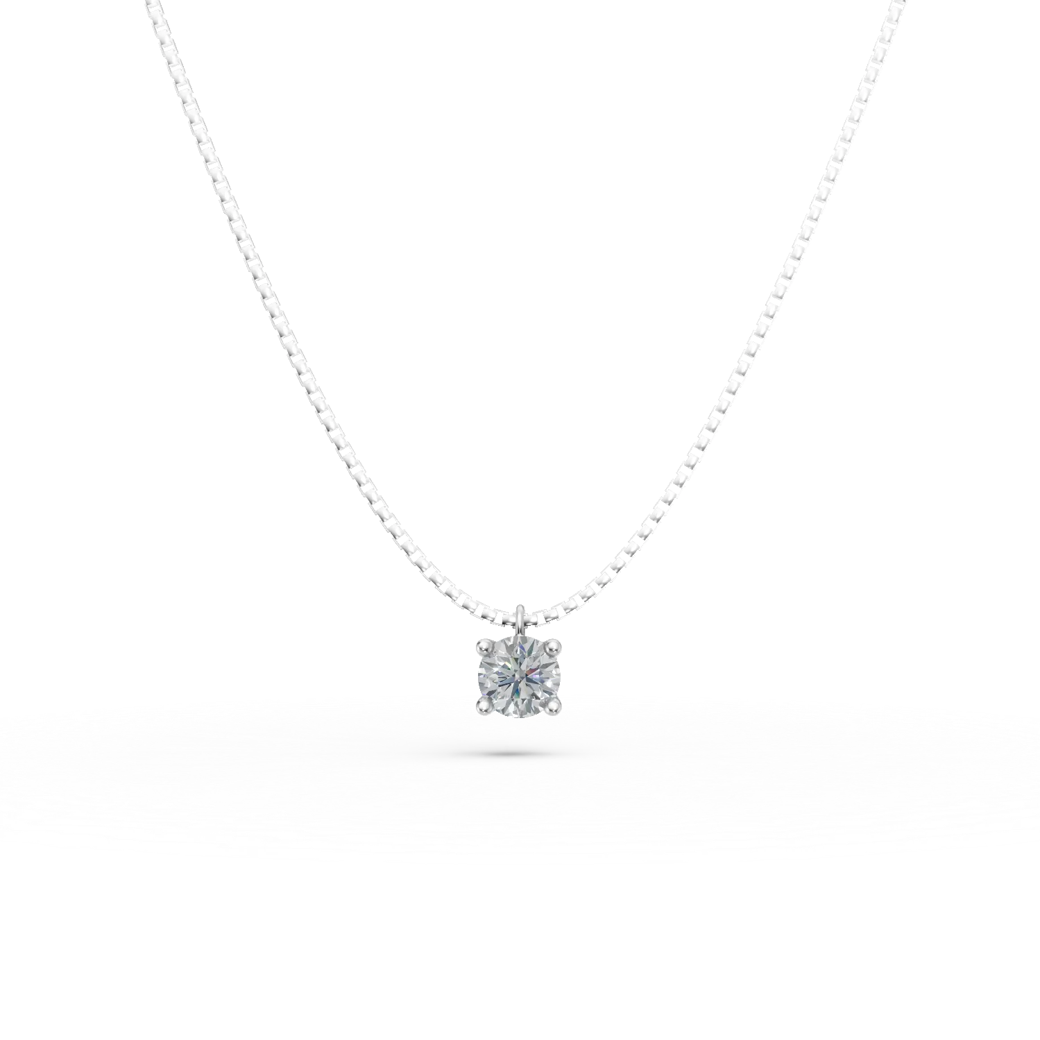 Fehérarany minimalista medál nyaklánc pasziánsz cirkóniával