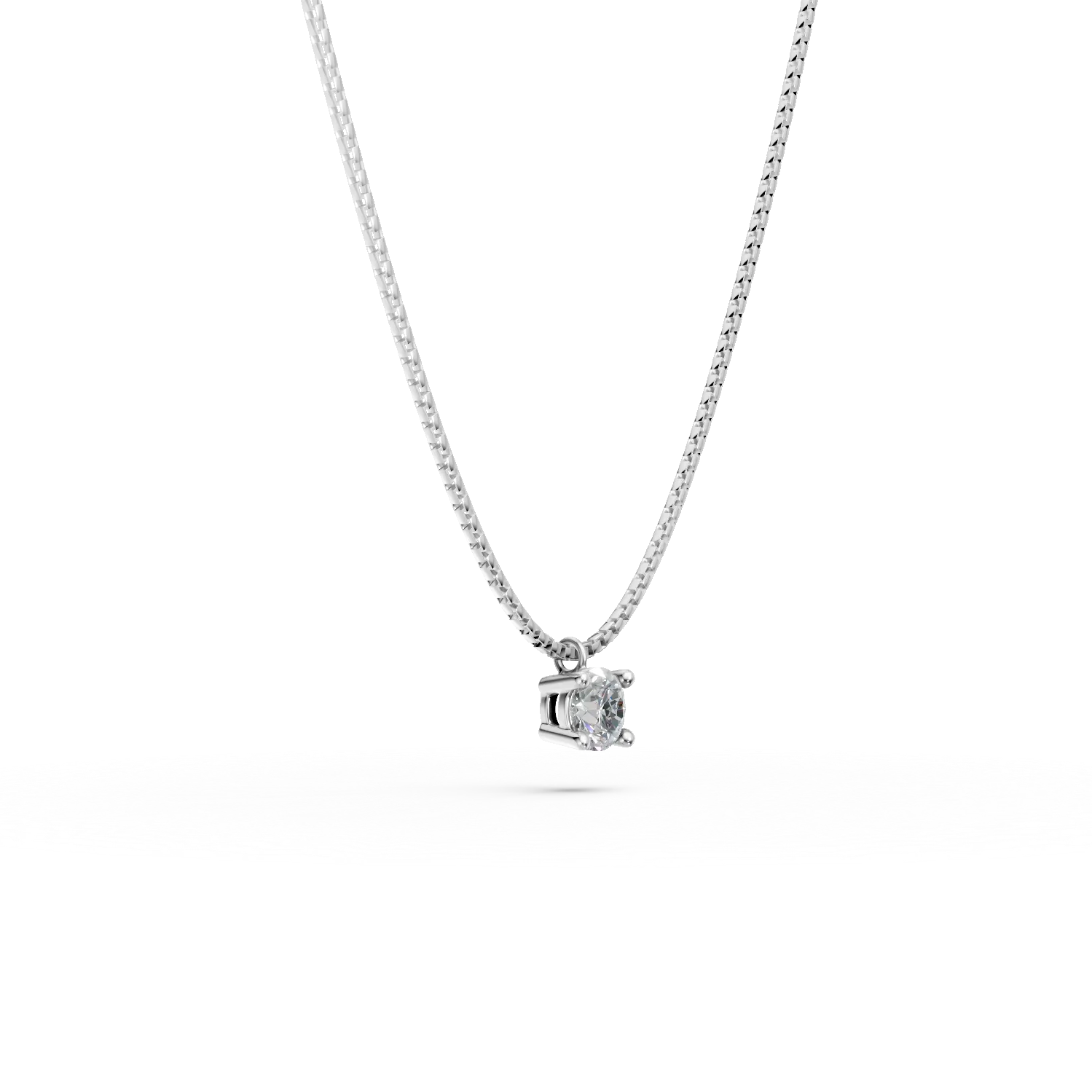 Fehérarany minimalista medál nyaklánc pasziánsz cirkóniával