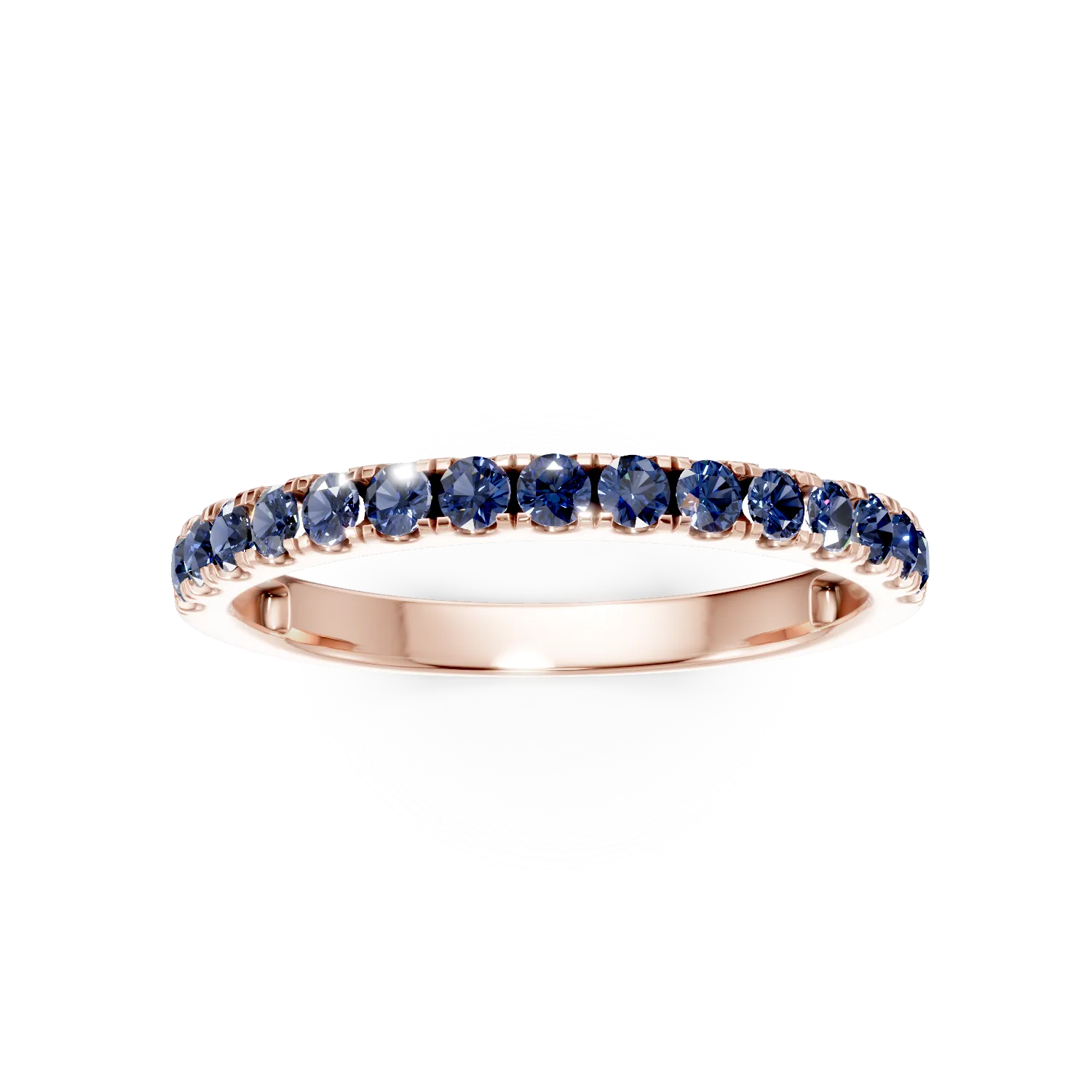 Rose gold half-eternity ring with 0.4ct sapphires