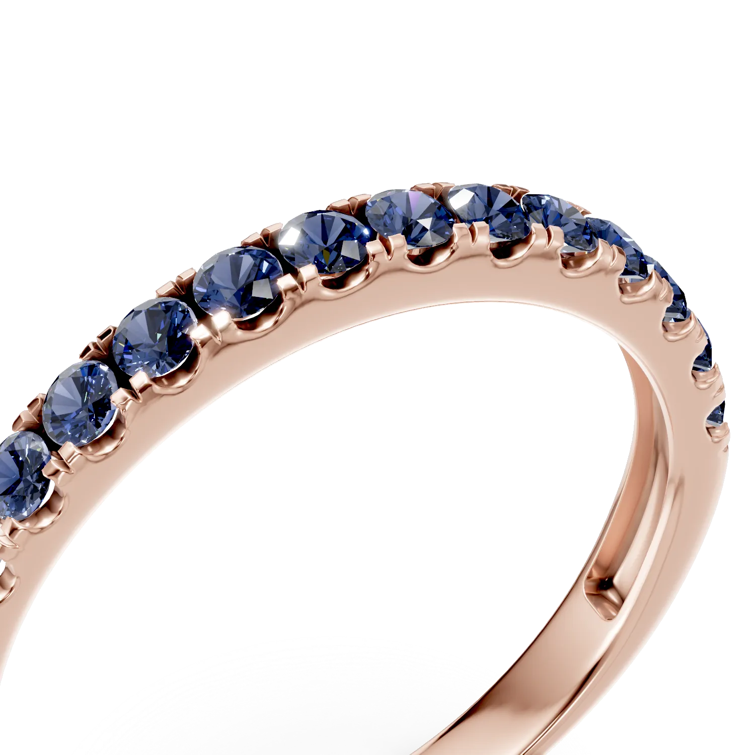 Rose gold half-eternity ring with 0.4ct sapphires