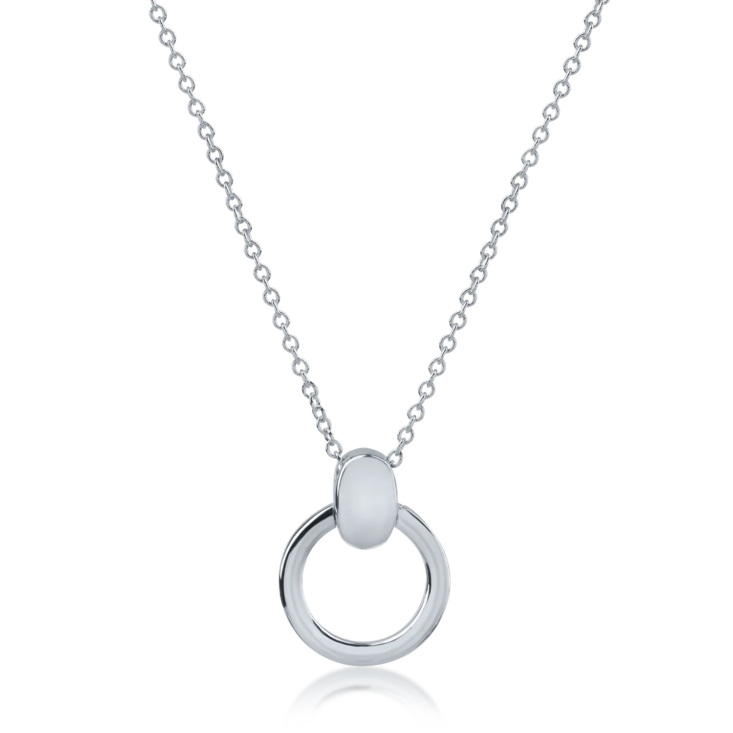 White gold circle pendant necklace
