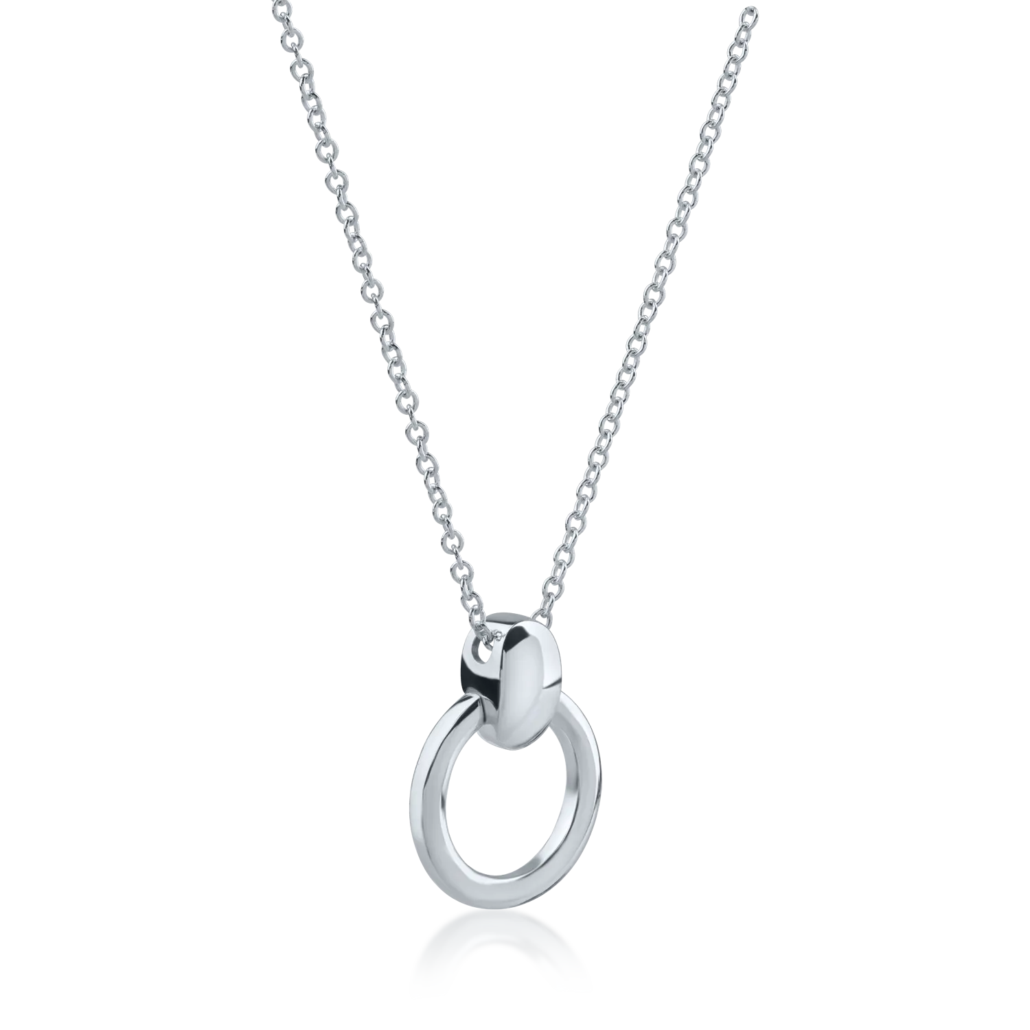 White gold circle pendant necklace