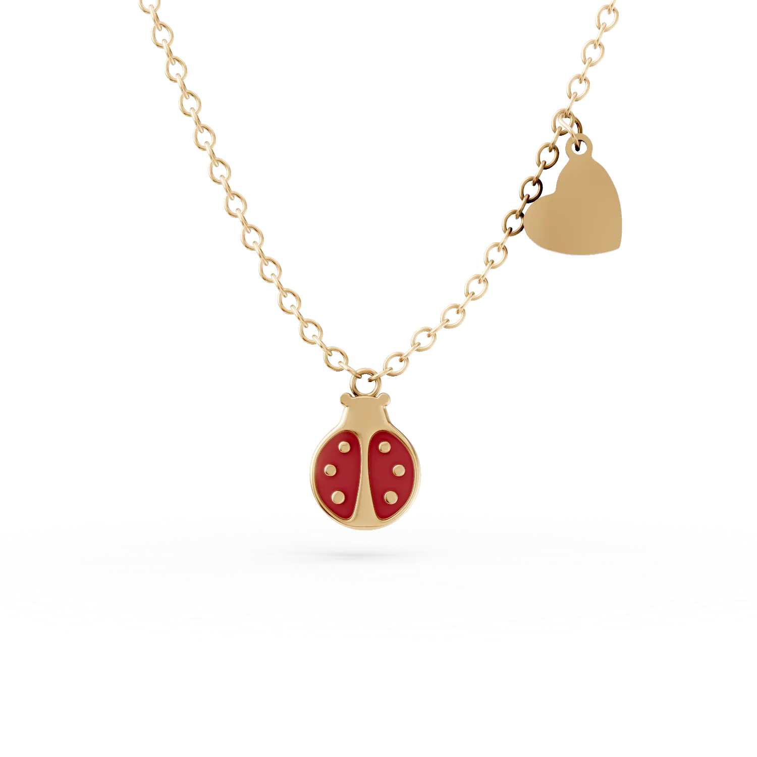 Колие с висулка калинка от жълто злато