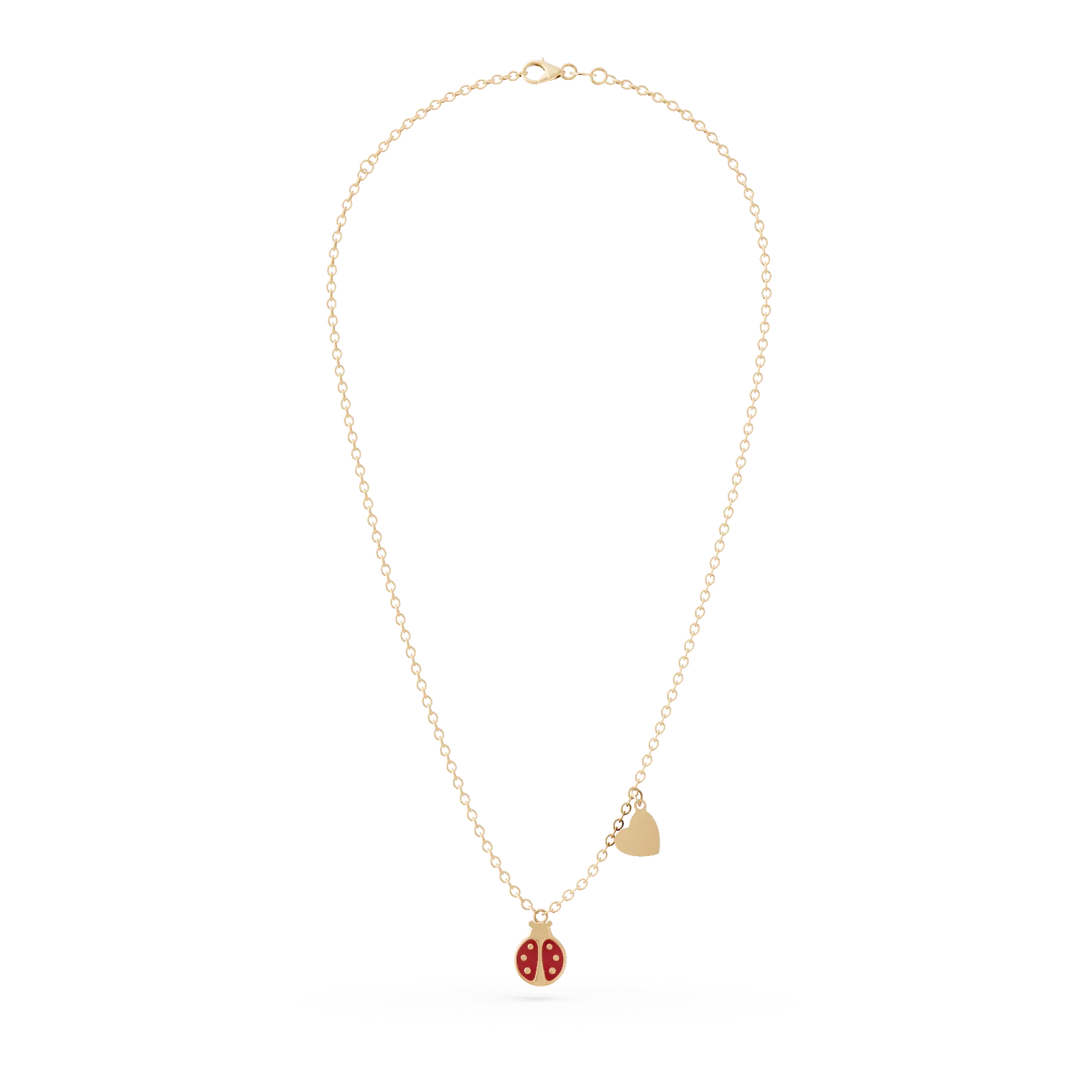 Колие с висулка калинка от жълто злато