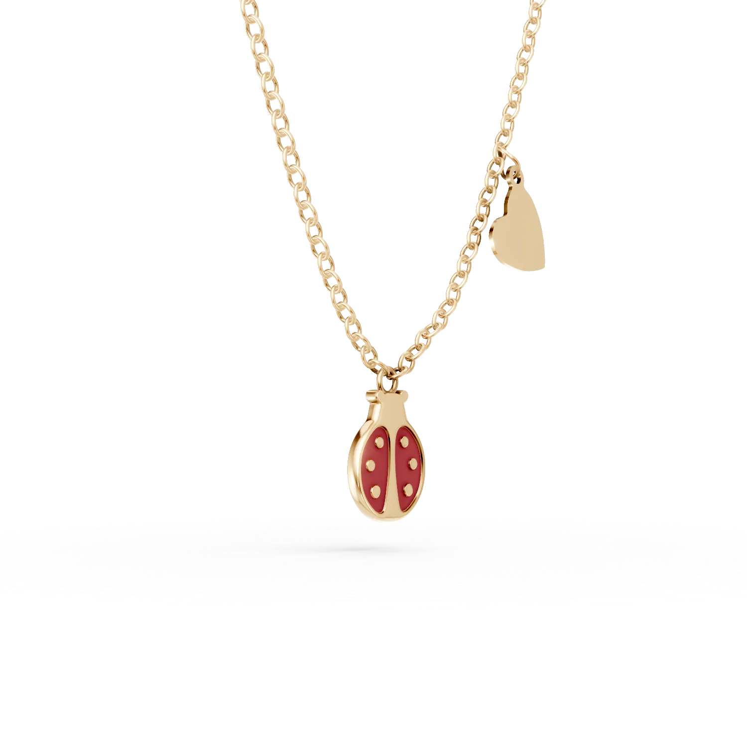 Колие с висулка калинка от жълто злато