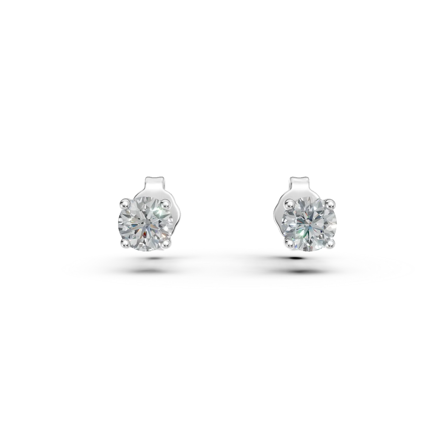 Cercei minimalisti din aur alb cu zirconia solitaire-171372