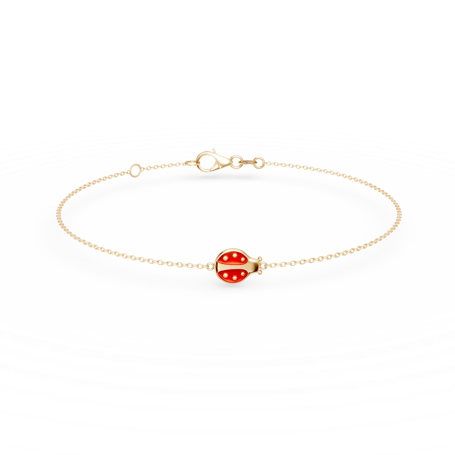 Sárga arany katicabogár medál gyerek karkötő-171392