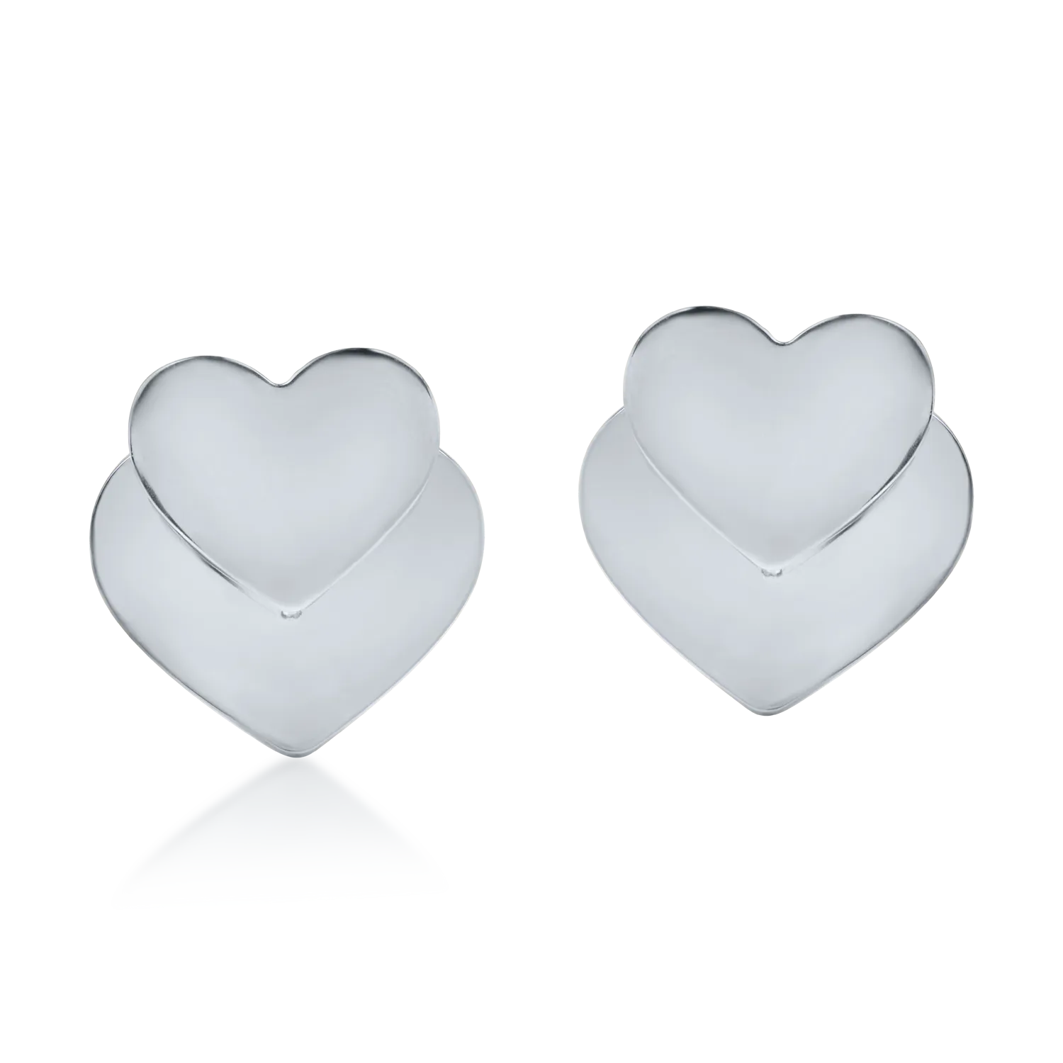 White gold hearts earrings