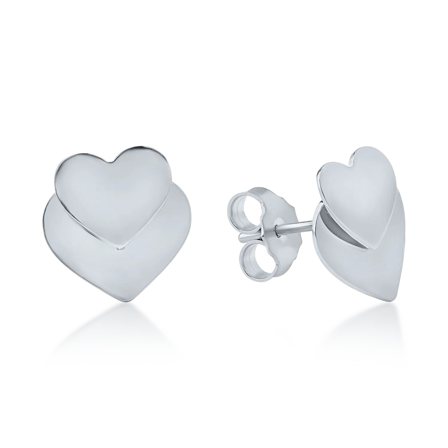 White gold hearts earrings