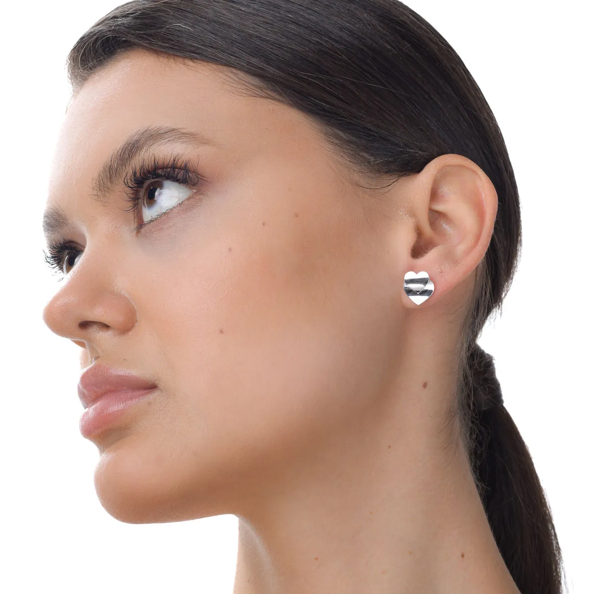 Cercei inimioare din aur alb