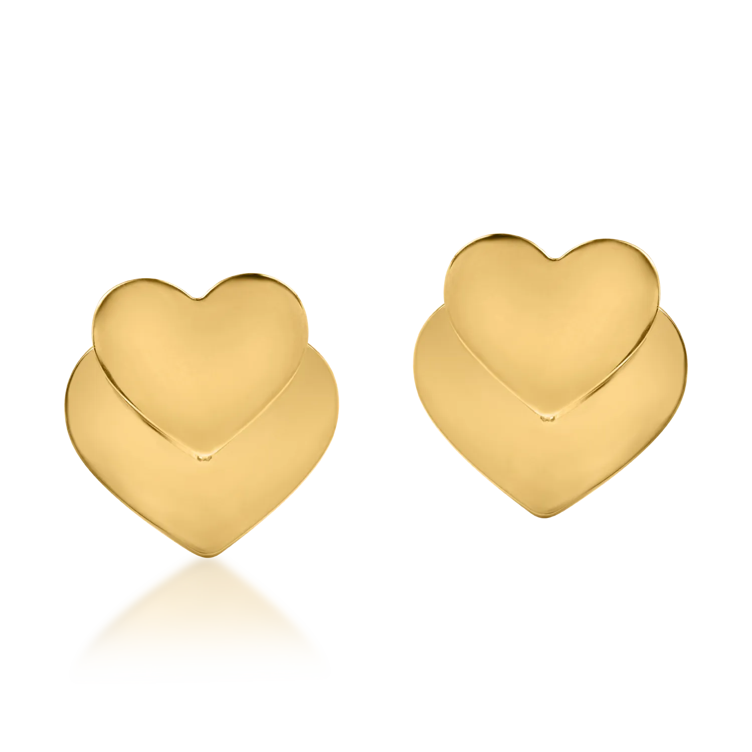 Sárga arany szívű fülbevaló