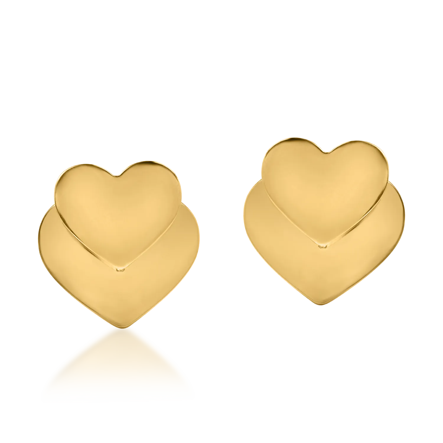 Yellow gold hearts earrings