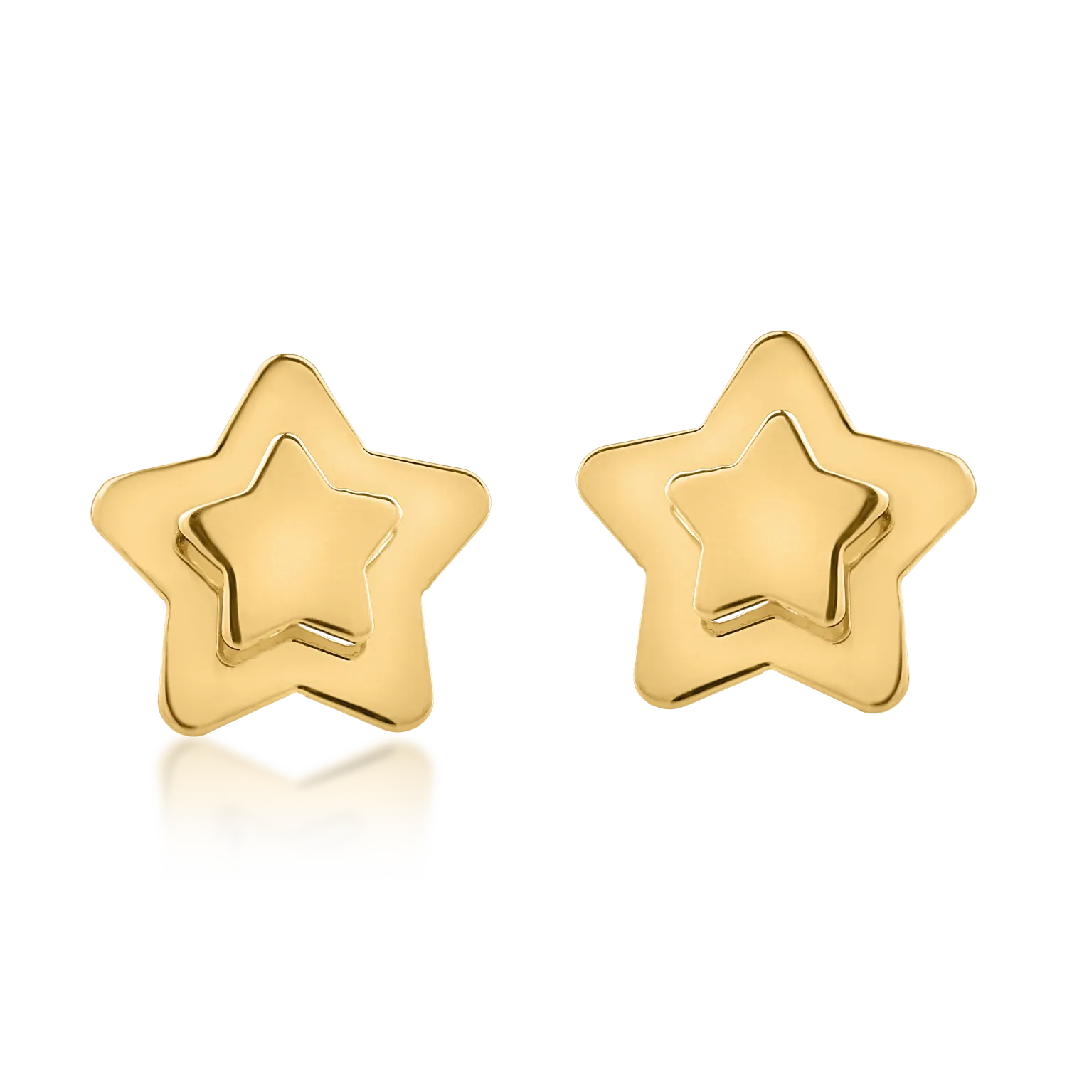 Kolczyki w kształcie gwiazdek z żółtego złota