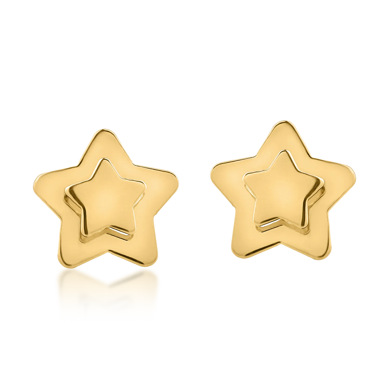 Yellow gold star earrings