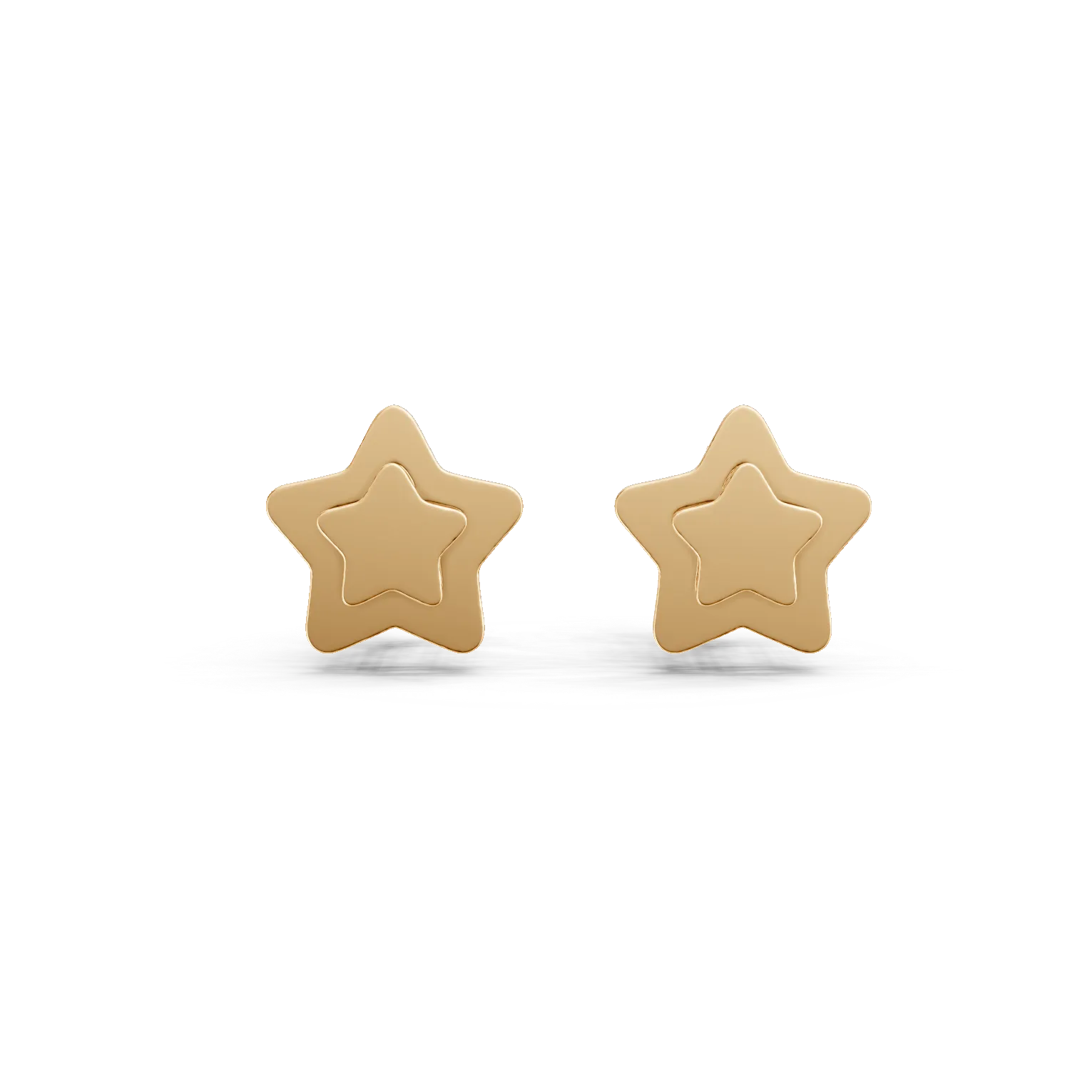 Yellow gold star earrings