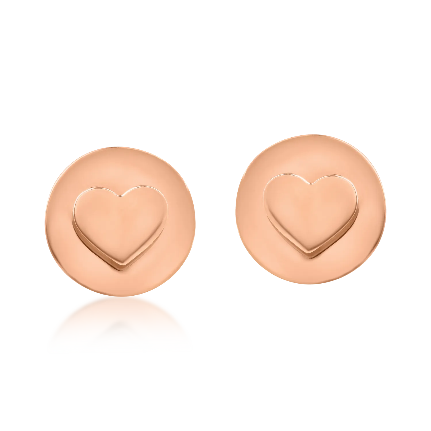 Kolczyki w kształcie serca w kolorze różowego złota
