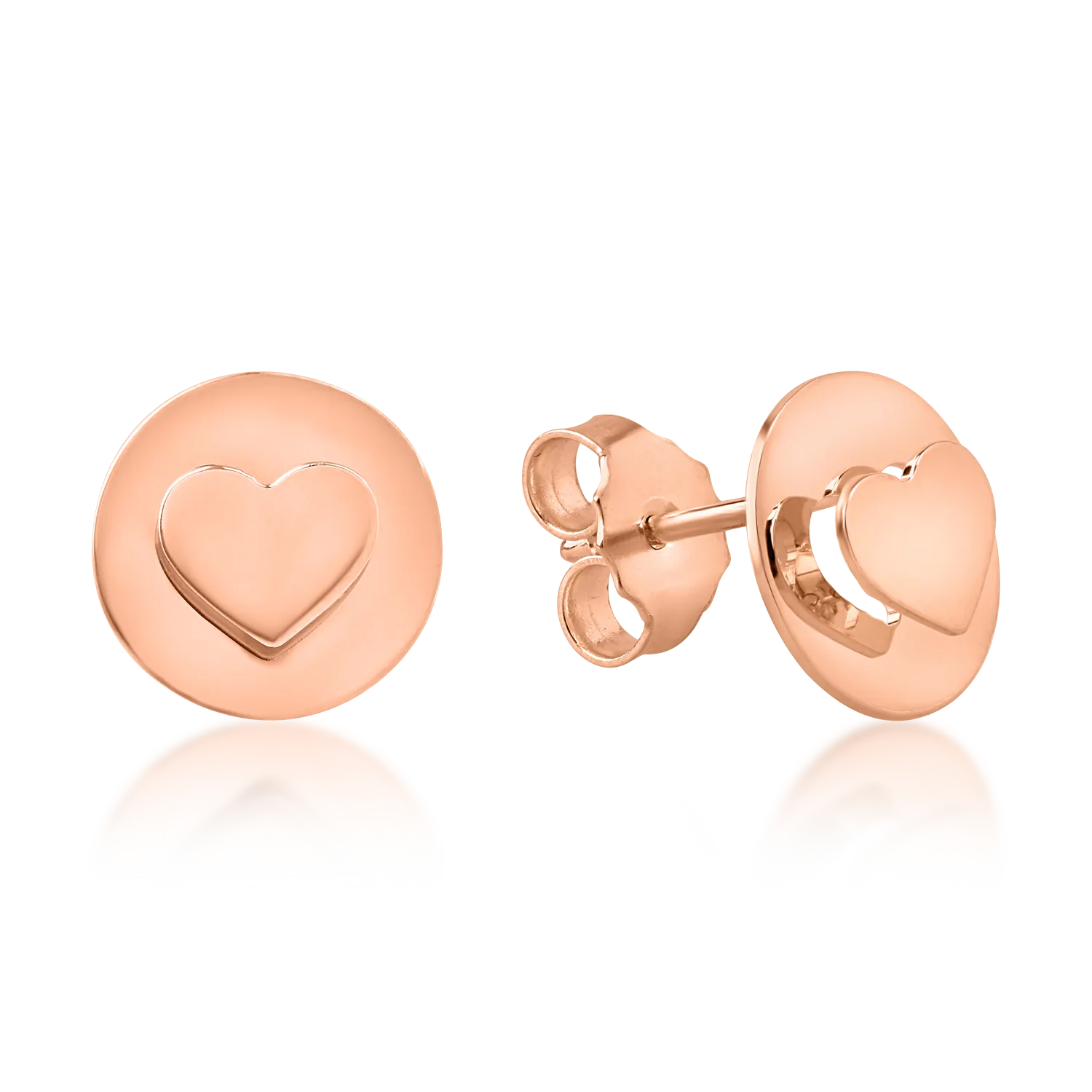 Rose gold hearts earrings