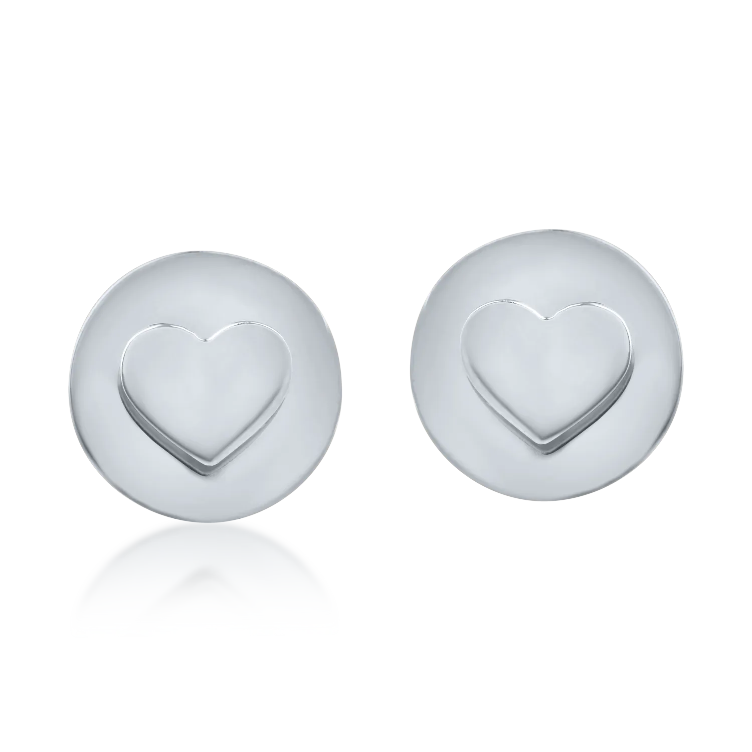 White gold hearts earrings