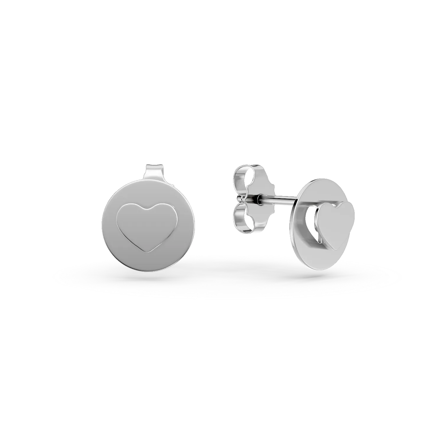 White gold hearts earrings