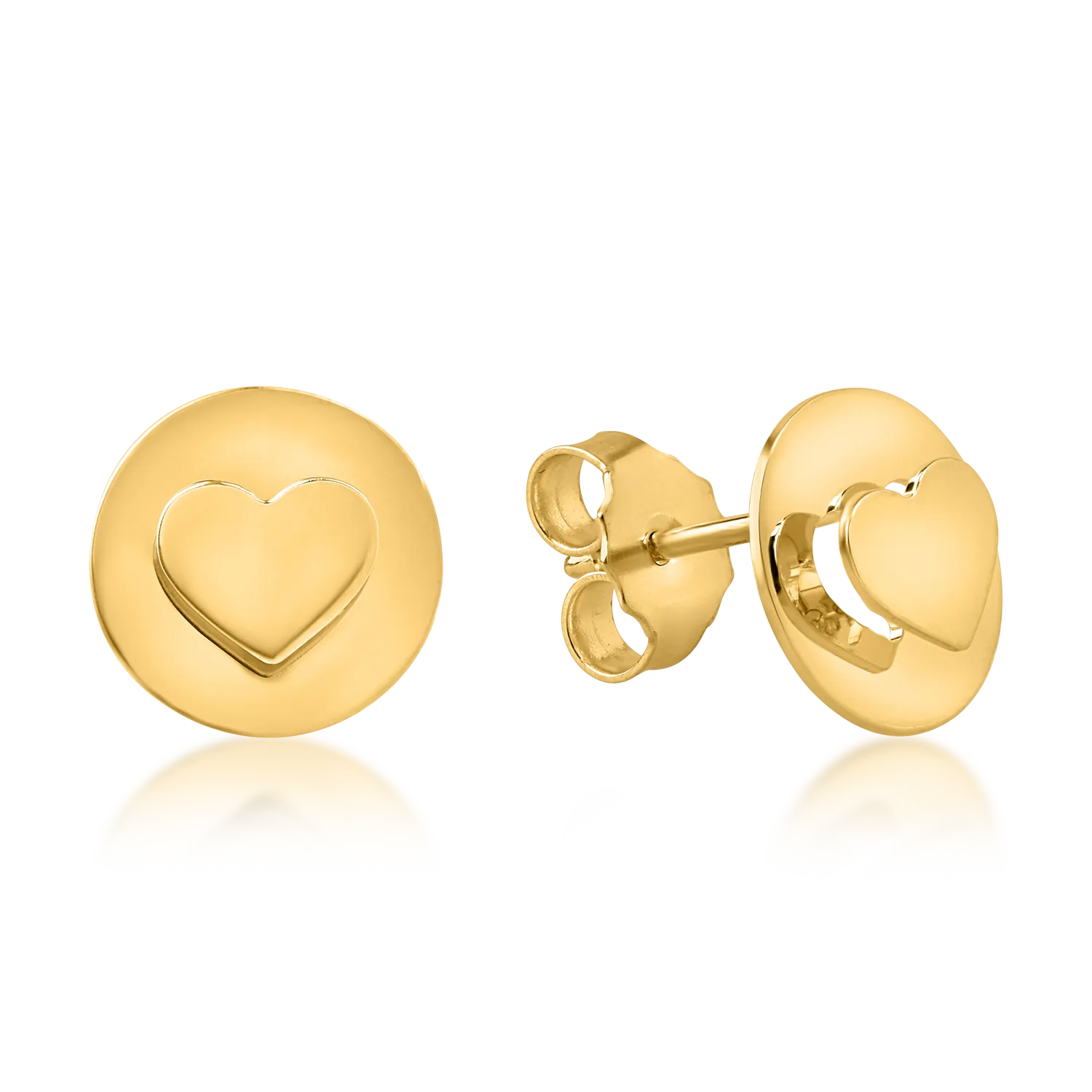 Yellow gold hearts earrings