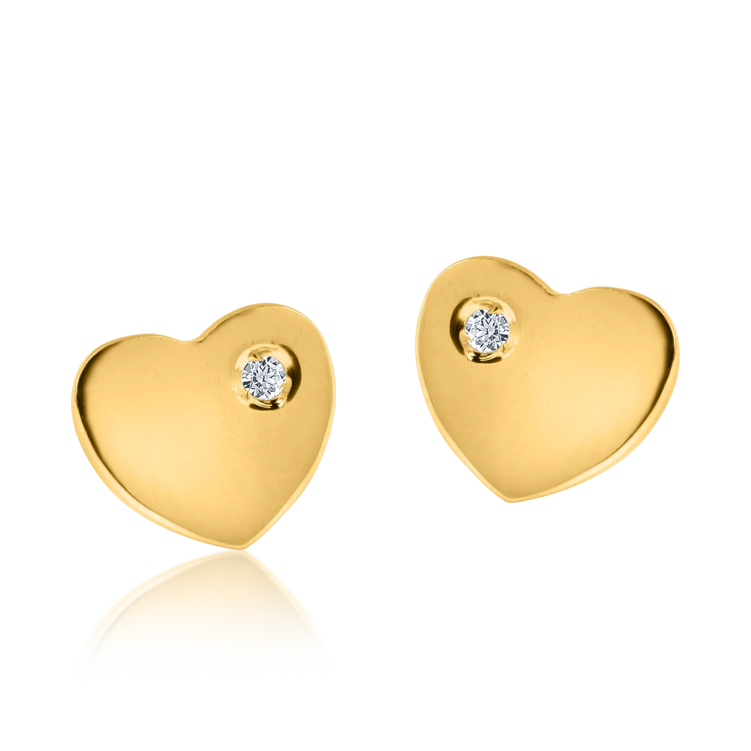 Dziecięce kolczyki w kształcie serca z żółtego złota