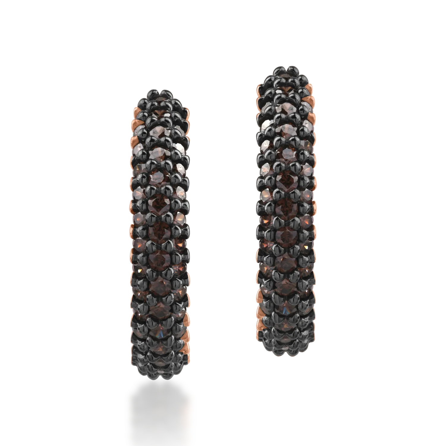 Kolczyki koła w kolorze różowego złota z cyrkoniami