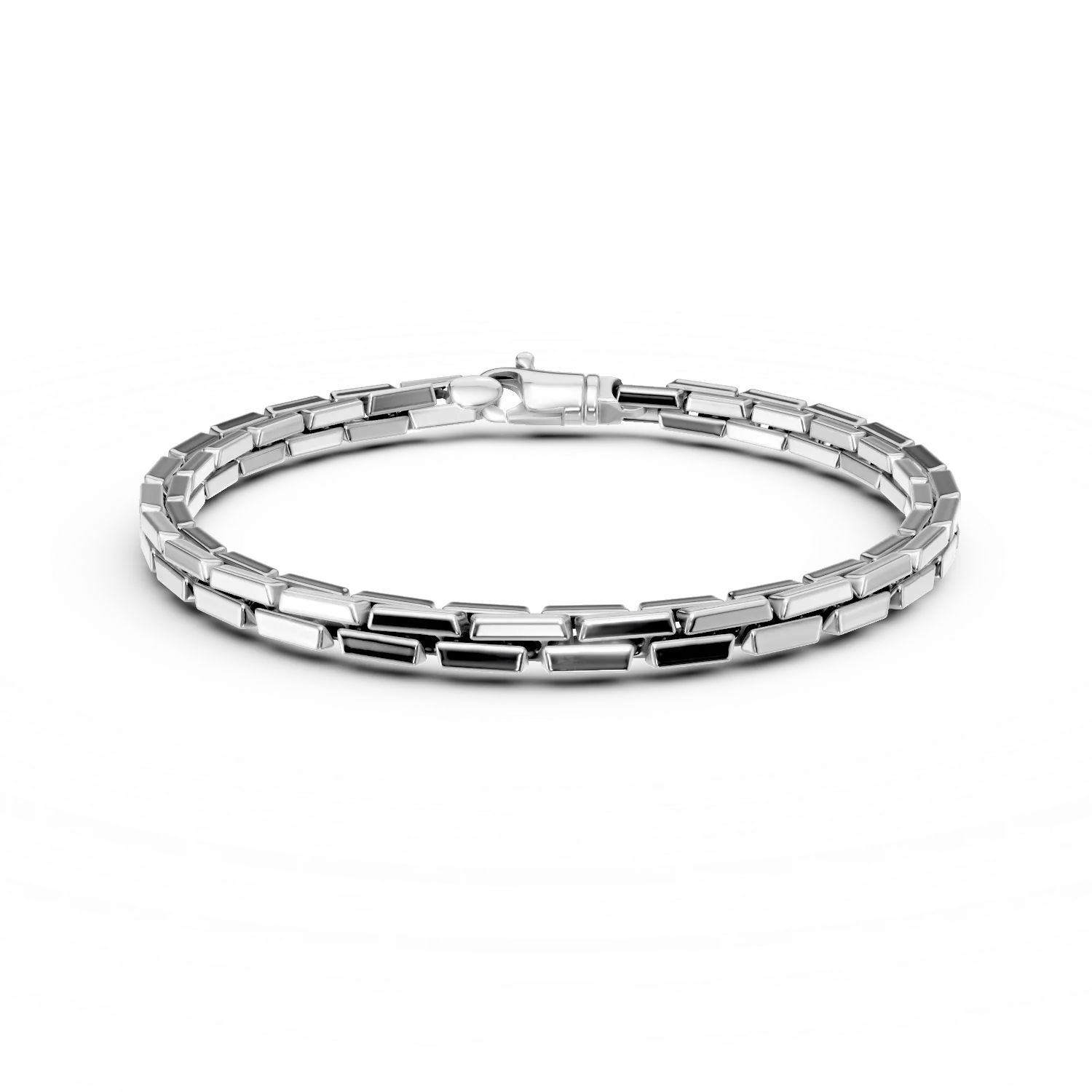 Мъжка гривна от бяло злато