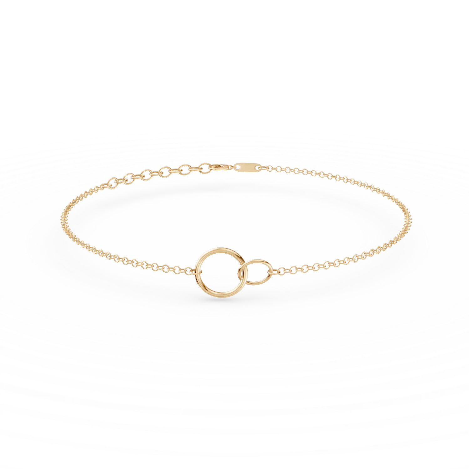 Bransoletka w kształcie kółek z żółtego złota