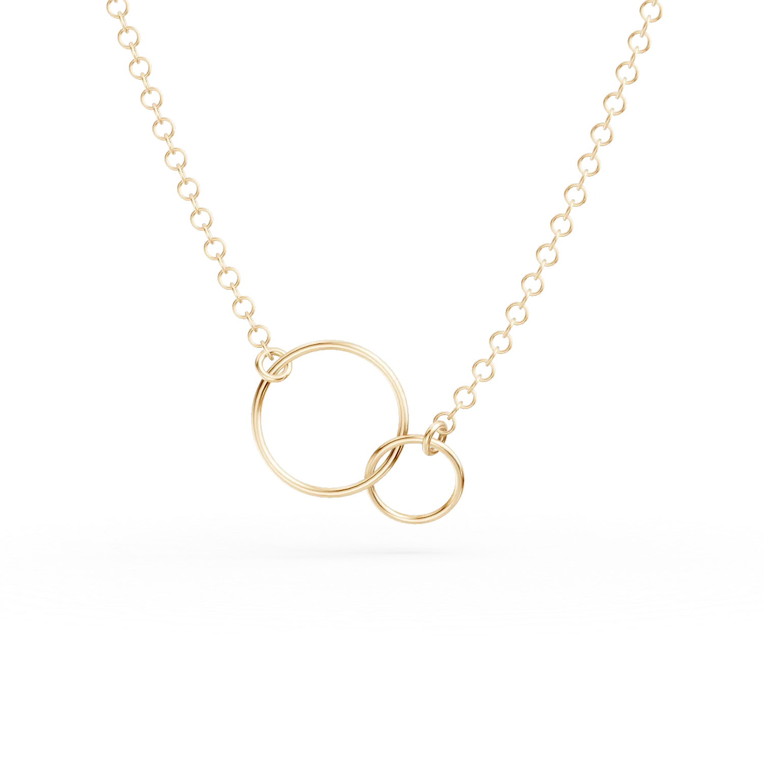 Yellow gold circles pendant necklace